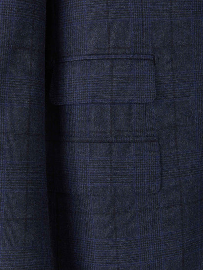 Outlet online Isaia Hombre Traje de Lana y Cashmere a Cuadros color Azul Noche sku 312-002680 01 - Foto 4