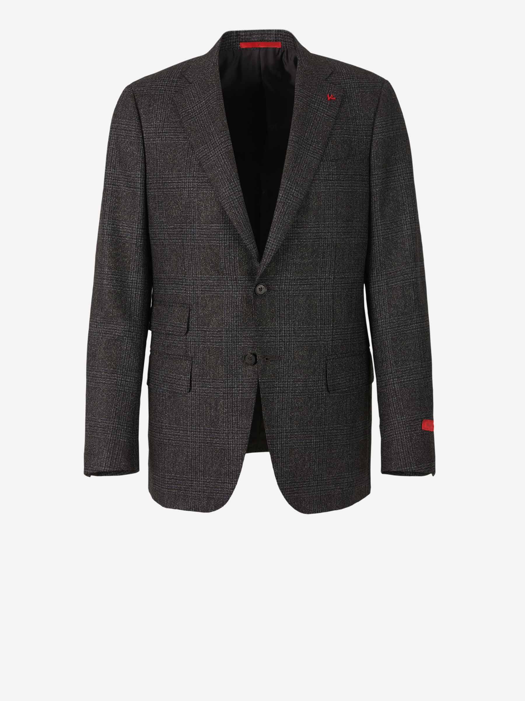 Isaia Traje Motivo Cuadros color Gris Oscuro sku 312-002681 01 - Foto 1
