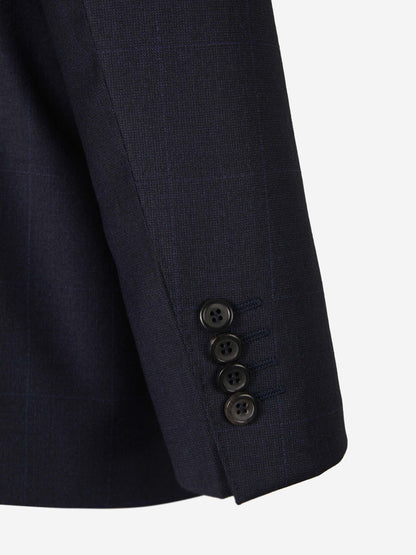 Canali Traje Motivo Cuadros Lana color Gris Oscuro sku 312-002712 01 - Foto 4