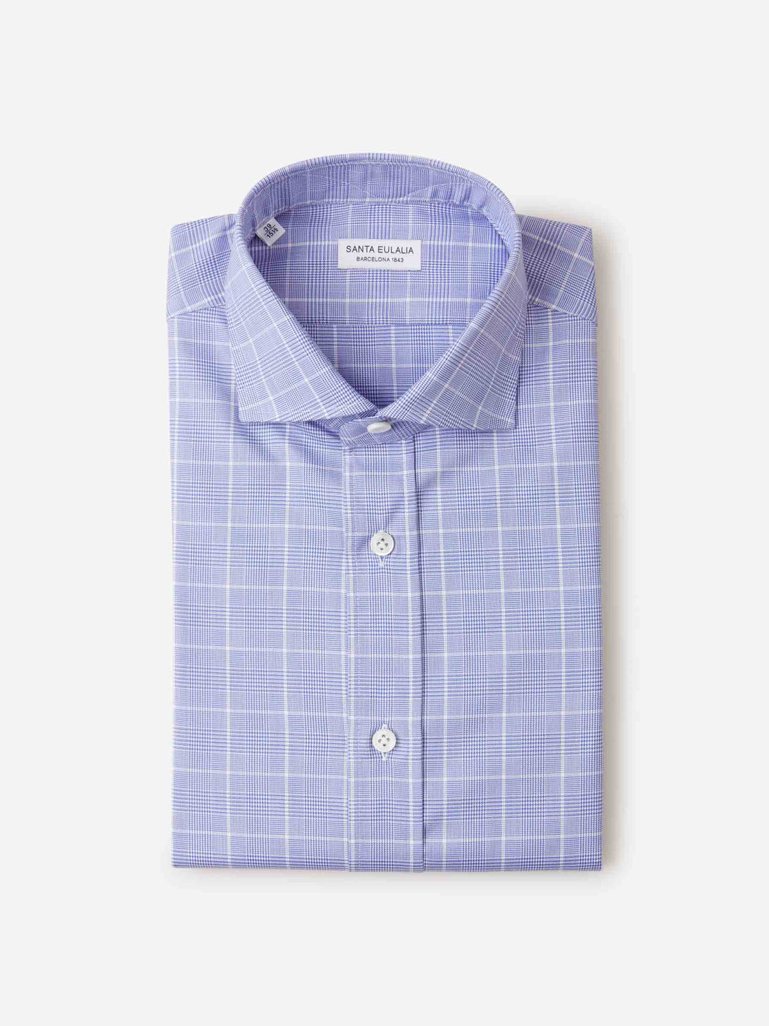 Santa Eulalia Camisa Motivo Príncipe de Gales color Azul Cobalto sku 401-002955 02 - Foto 1