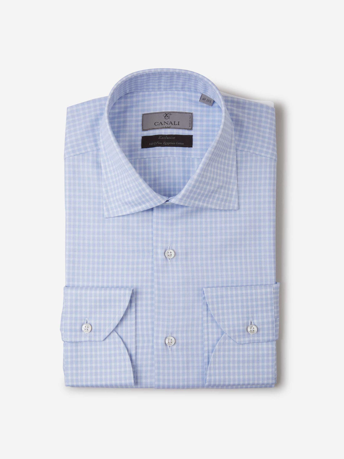 Canali Camisa Motivo Cuadros color Lila sku 401-002984 02 - Foto 1