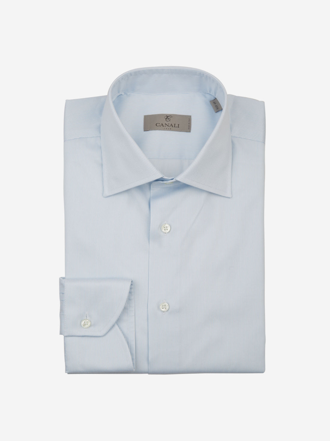 Canali Camisa Micro Rayas Popelina color Azul Cielo sku 401-003034 01 - Foto 1