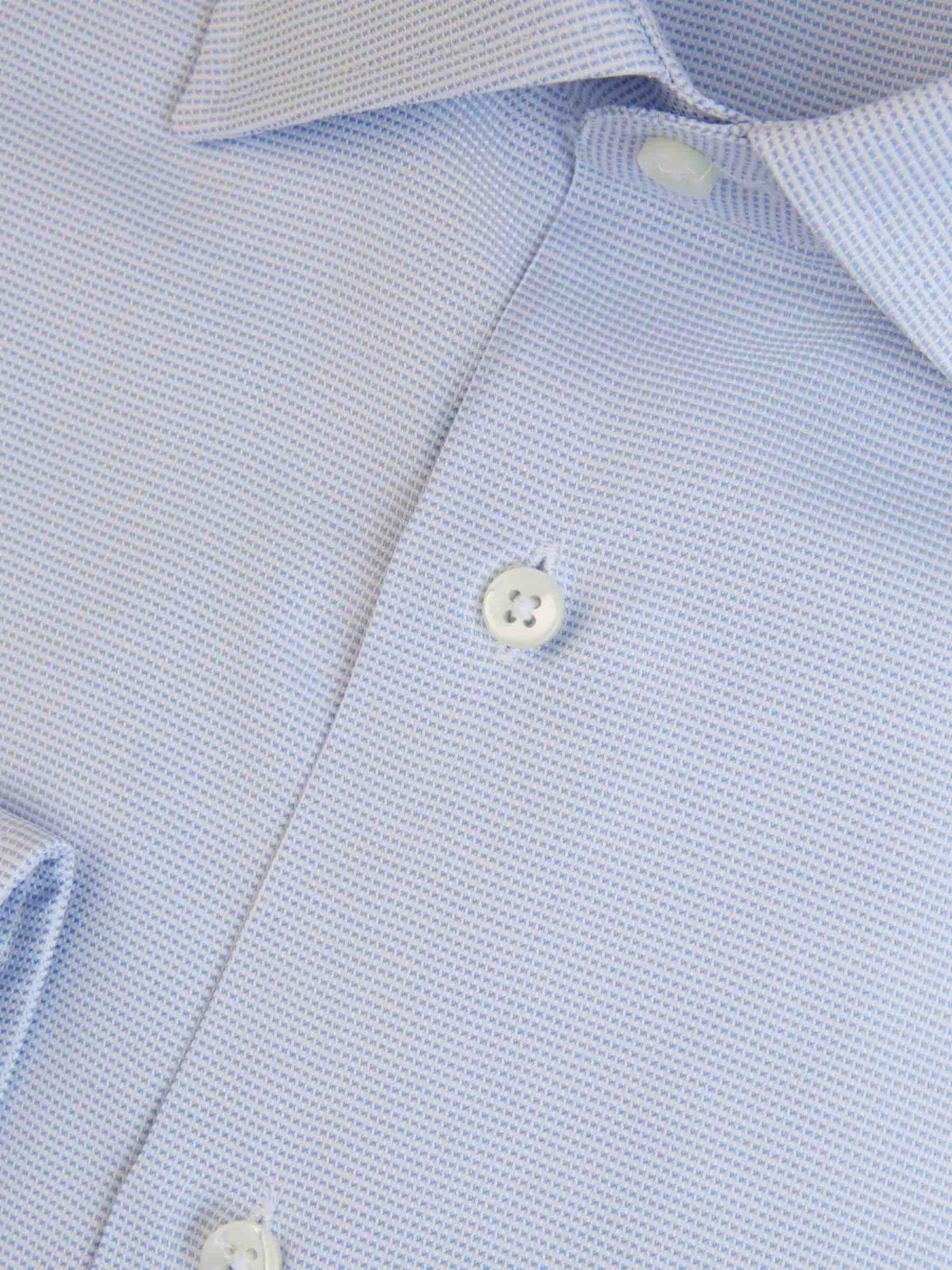 Canali Camisa Motivo Geométrico color Azul Cielo sku 401-003070 02 - Foto 1