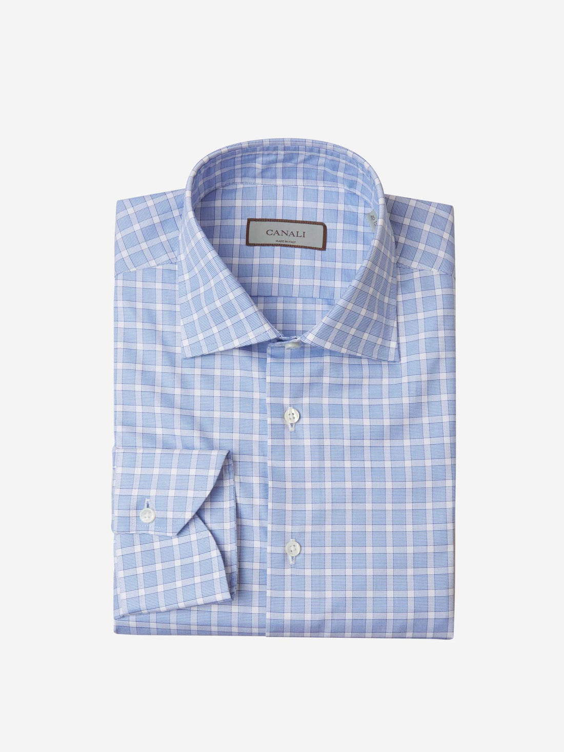 Canali Camisa Motivo Cuadros color Azul Cielo sku 401-003077 01 - Foto 1