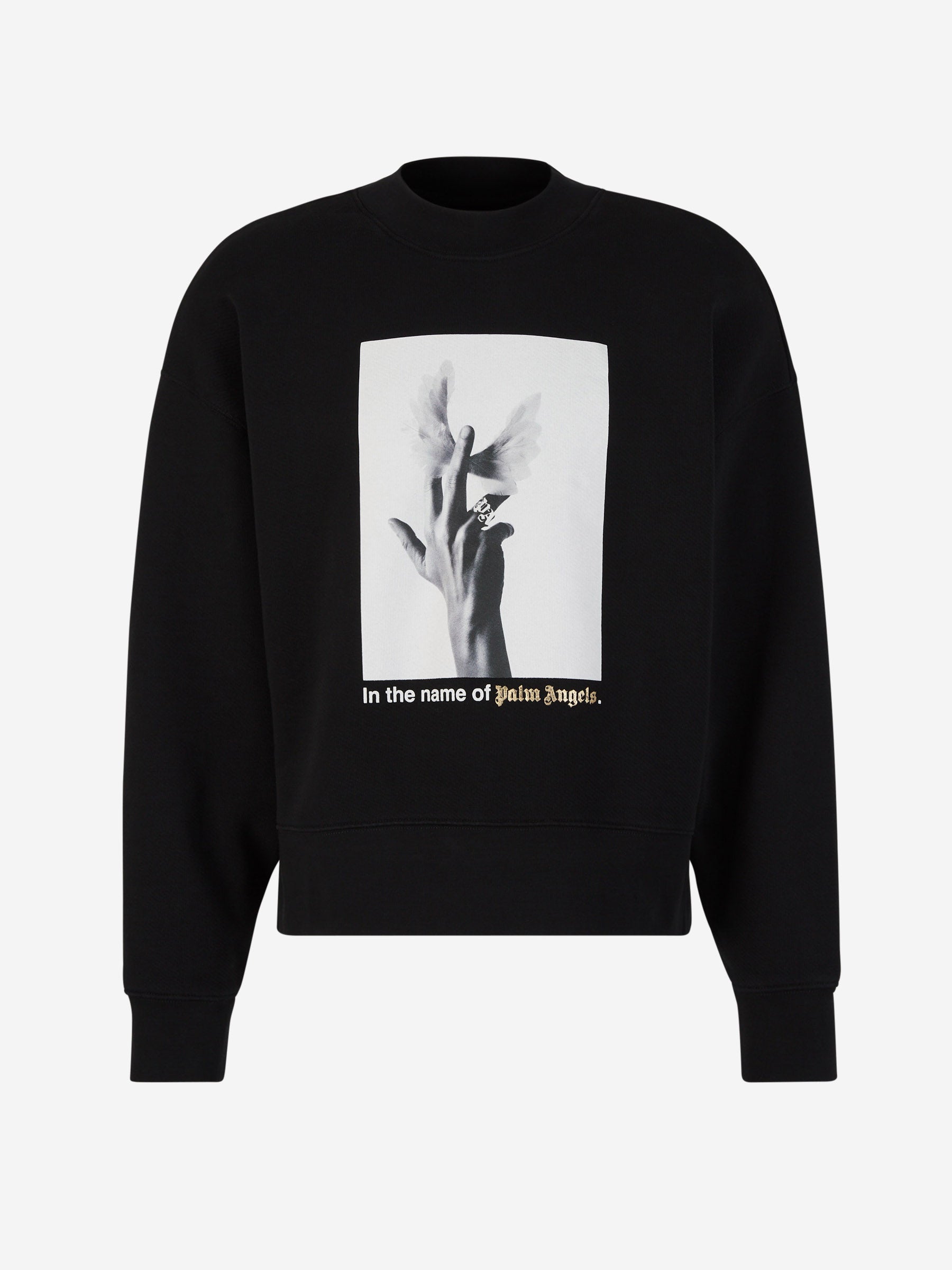Outlet online Palm Angels Hombre Sudadera Crewneck Wings color Negro sku 545-001590 01 - Foto 1