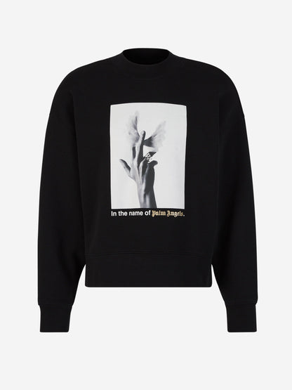 Outlet online Palm Angels Hombre Sudadera Crewneck Wings color Negro sku 545-001590 01 - Foto 1