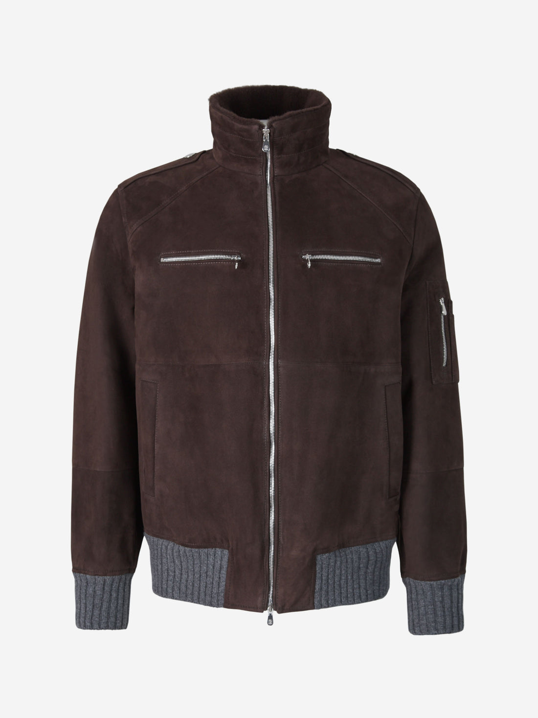 Brunello Cucinelli Chaqueta Bomber Piel color Marrón Oscuro sku 501-000241 01 - Foto 1