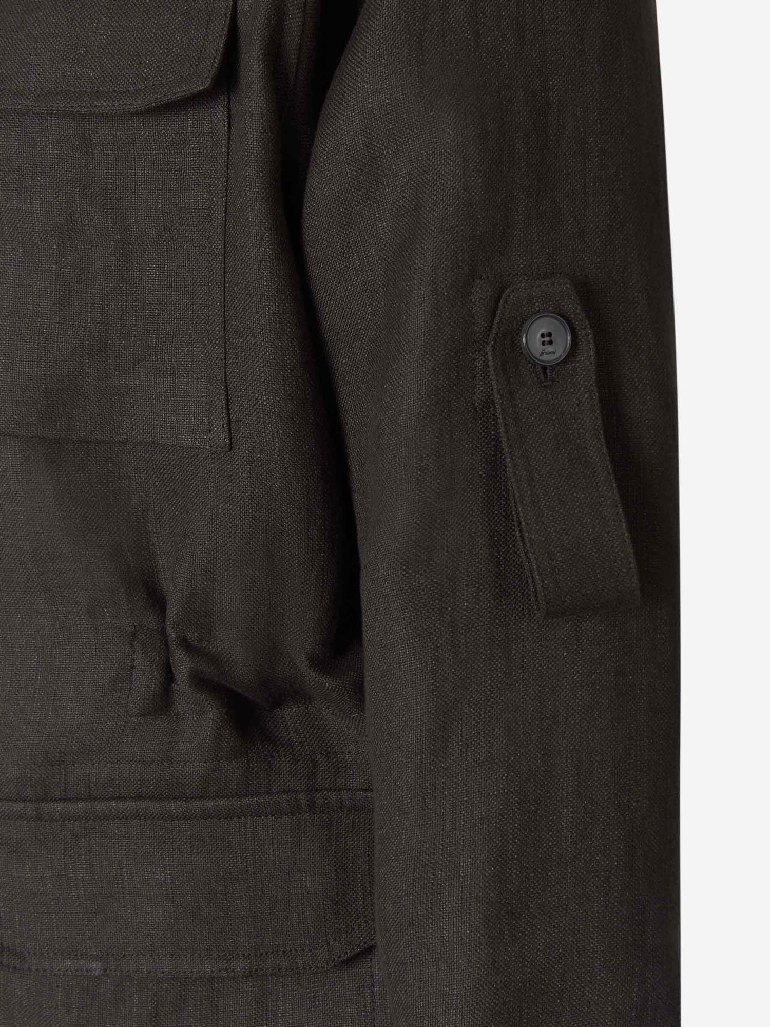 Brioni Chaqueta Lino Bolsillos color Verde Militar sku 502-001397 00 - Foto 4