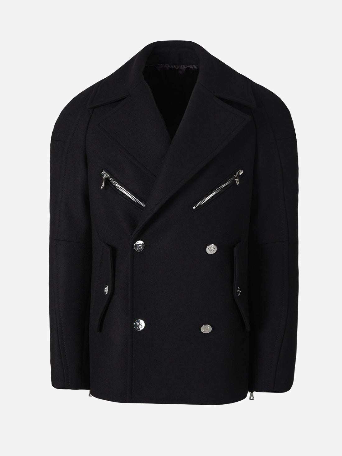 Balmain Abrigo Biker Lana color Negro sku 502-001463 01 - Foto 1