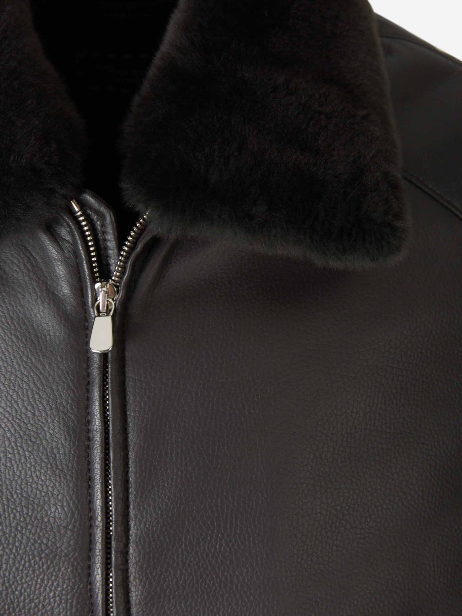 Santa Eulalia Chaqueta Cuello Contraste Piel color Marrón Oscuro sku 511-000531 01 - Foto 3
