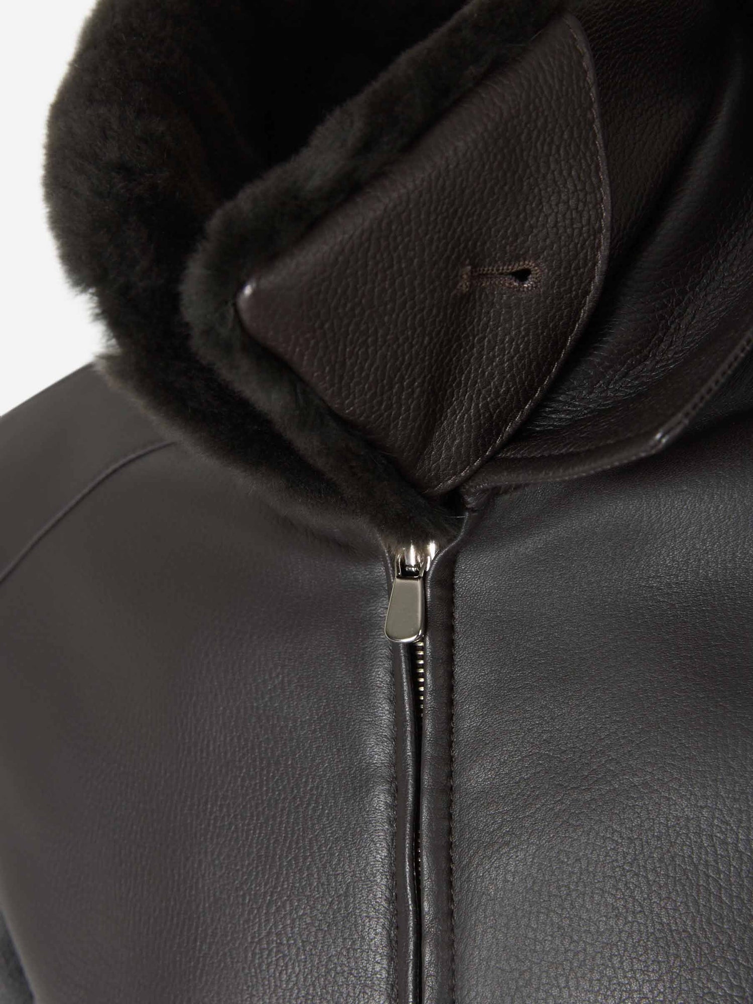 Santa Eulalia Chaqueta Cuello Contraste Piel color Marrón Oscuro sku 511-000531 01 - Foto 4
