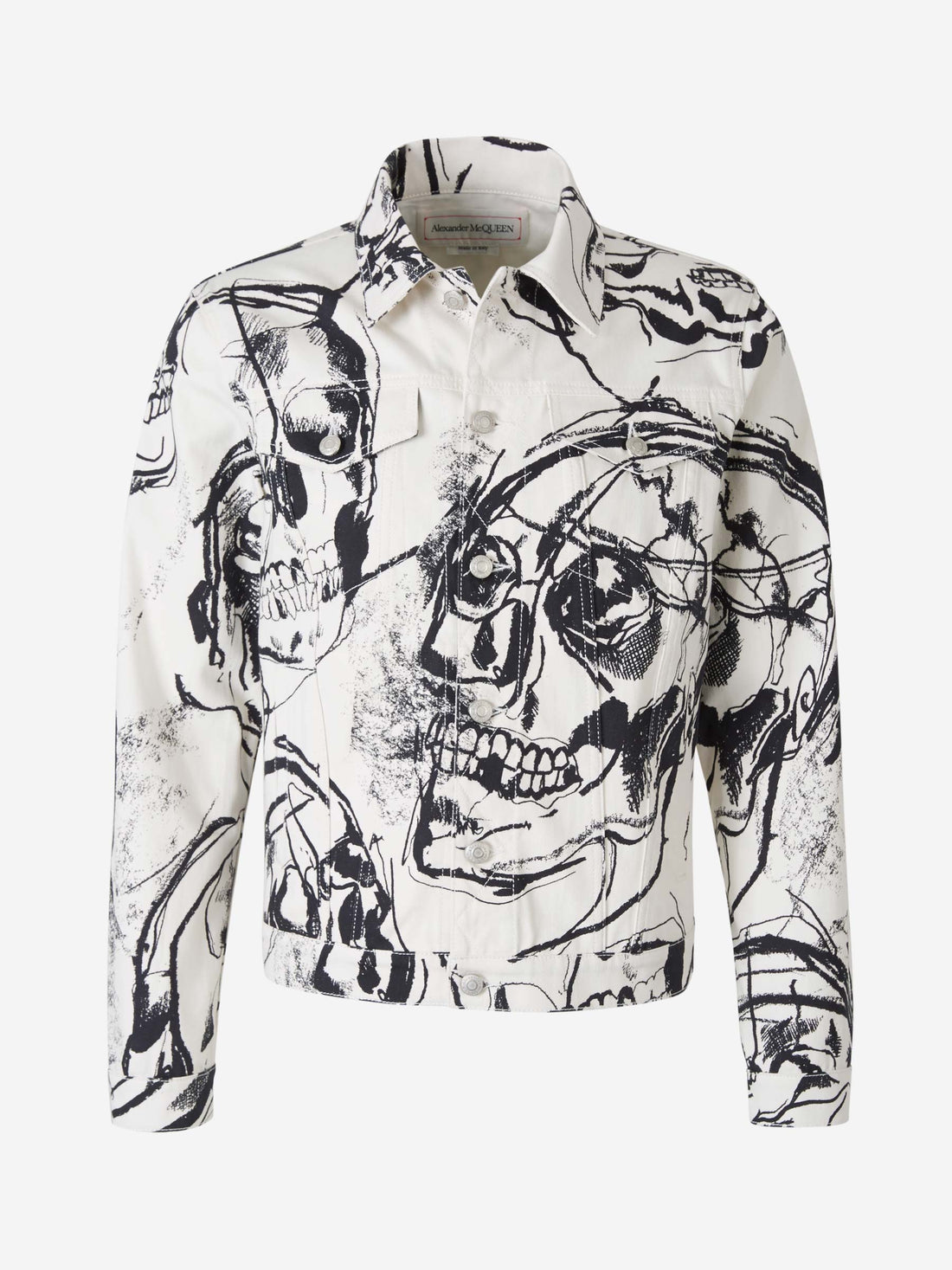 Alexander McQueen Chaqueta Denim Calaveras color Crema sku 511-000542 01 - Foto 1