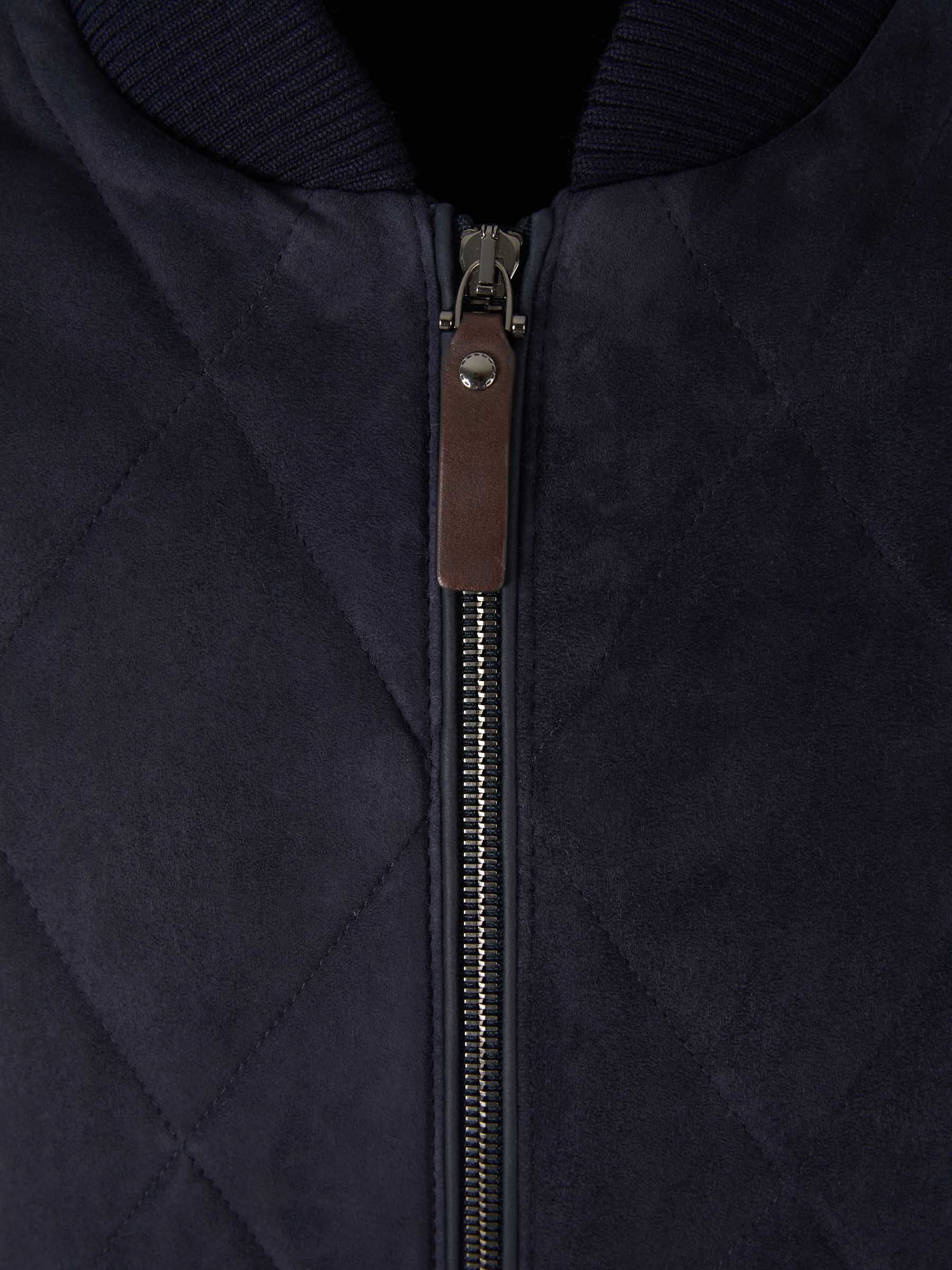 Canali Cazadora Piel Ante color Azul Marino sku 511-000608 01 - Foto 3