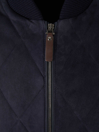 Canali Cazadora Piel Ante color Azul Marino sku 511-000608 01 - Foto 3
