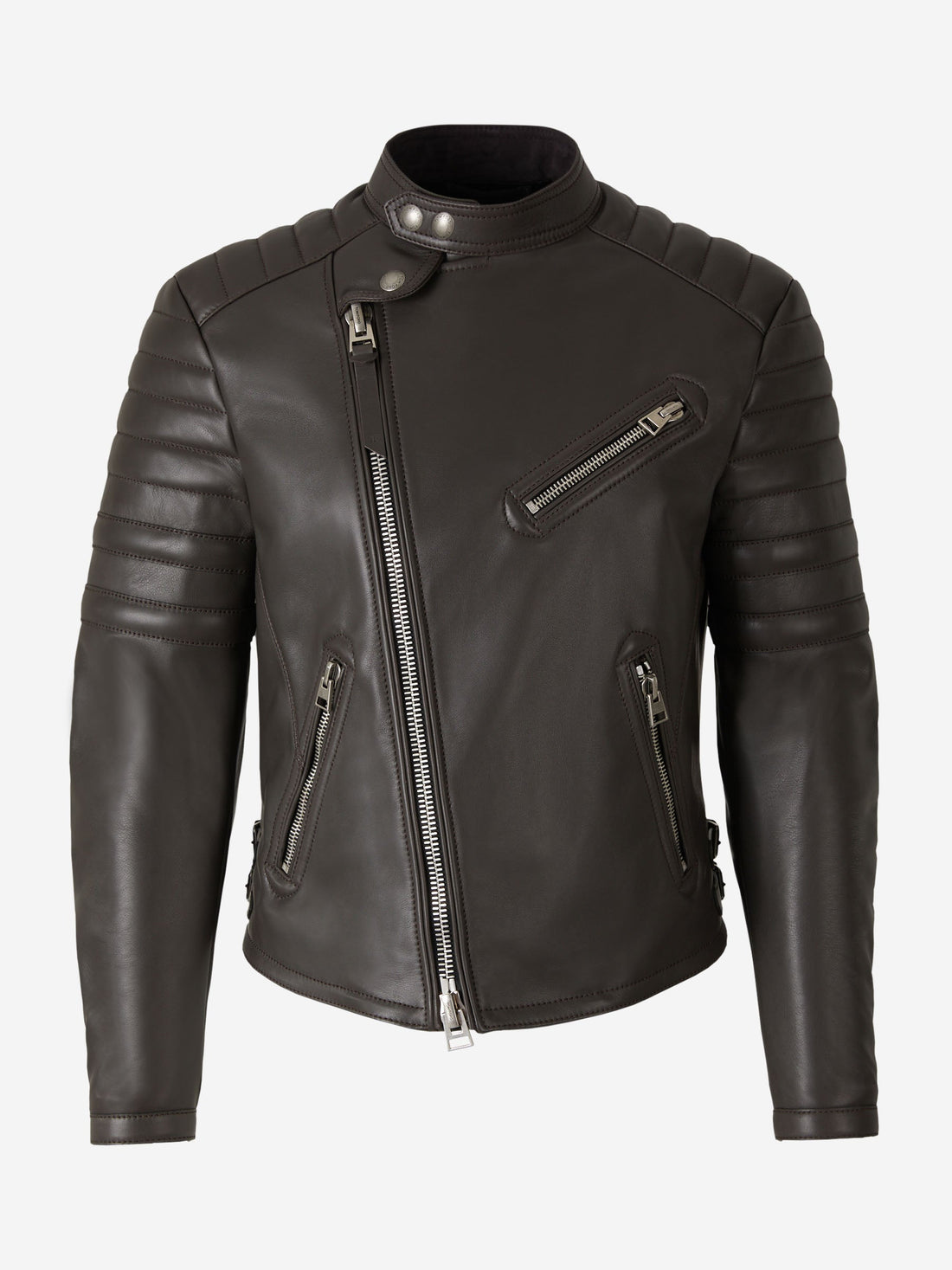 Tom Ford Cazadora Biker Piel color Marron Oscuro sku 511-000609 01 - Foto 1