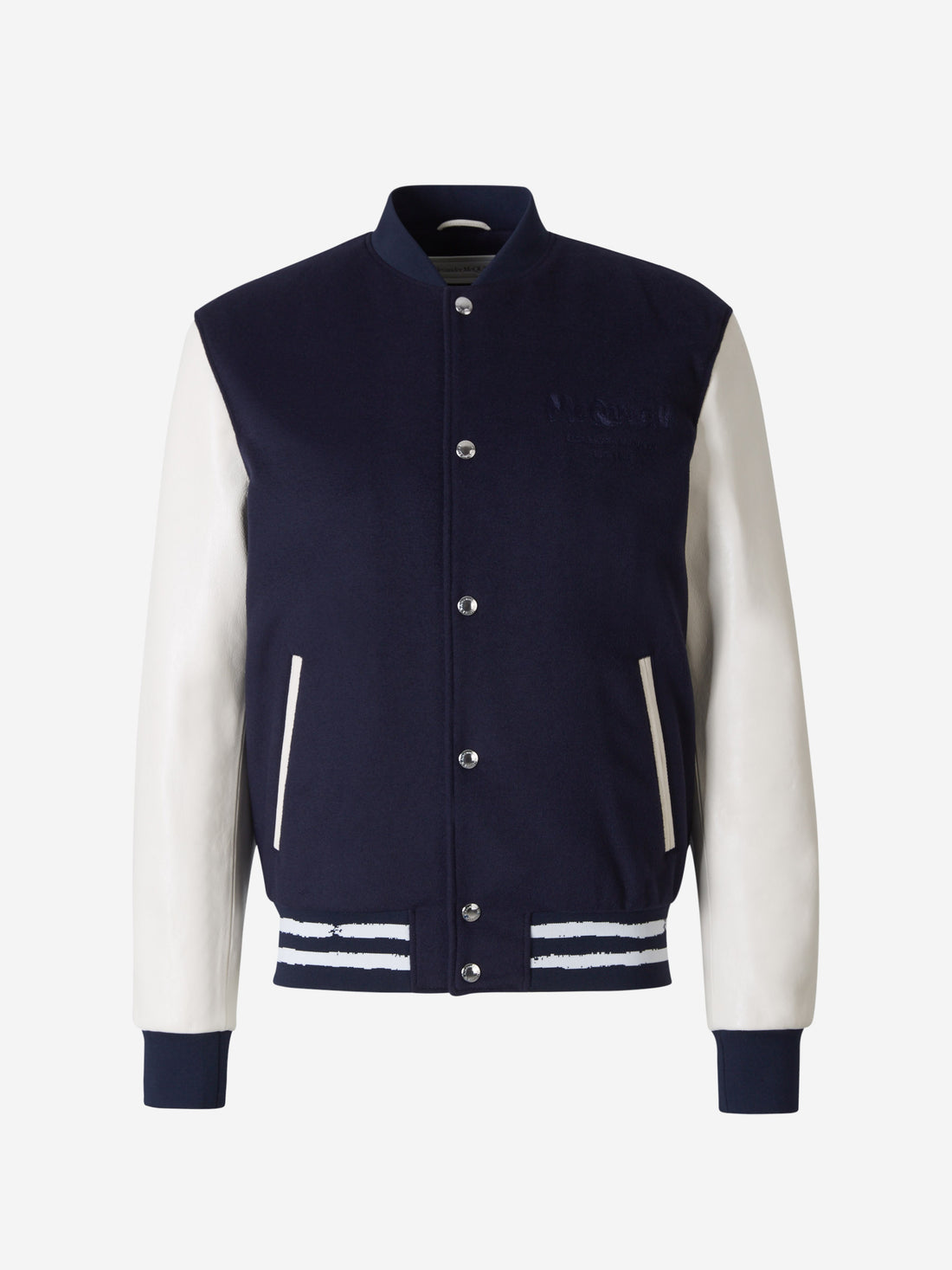 Alexander McQueen Chaqueta Bomber Varsity color Azul Marino sku 512-001747 01 - Foto 1