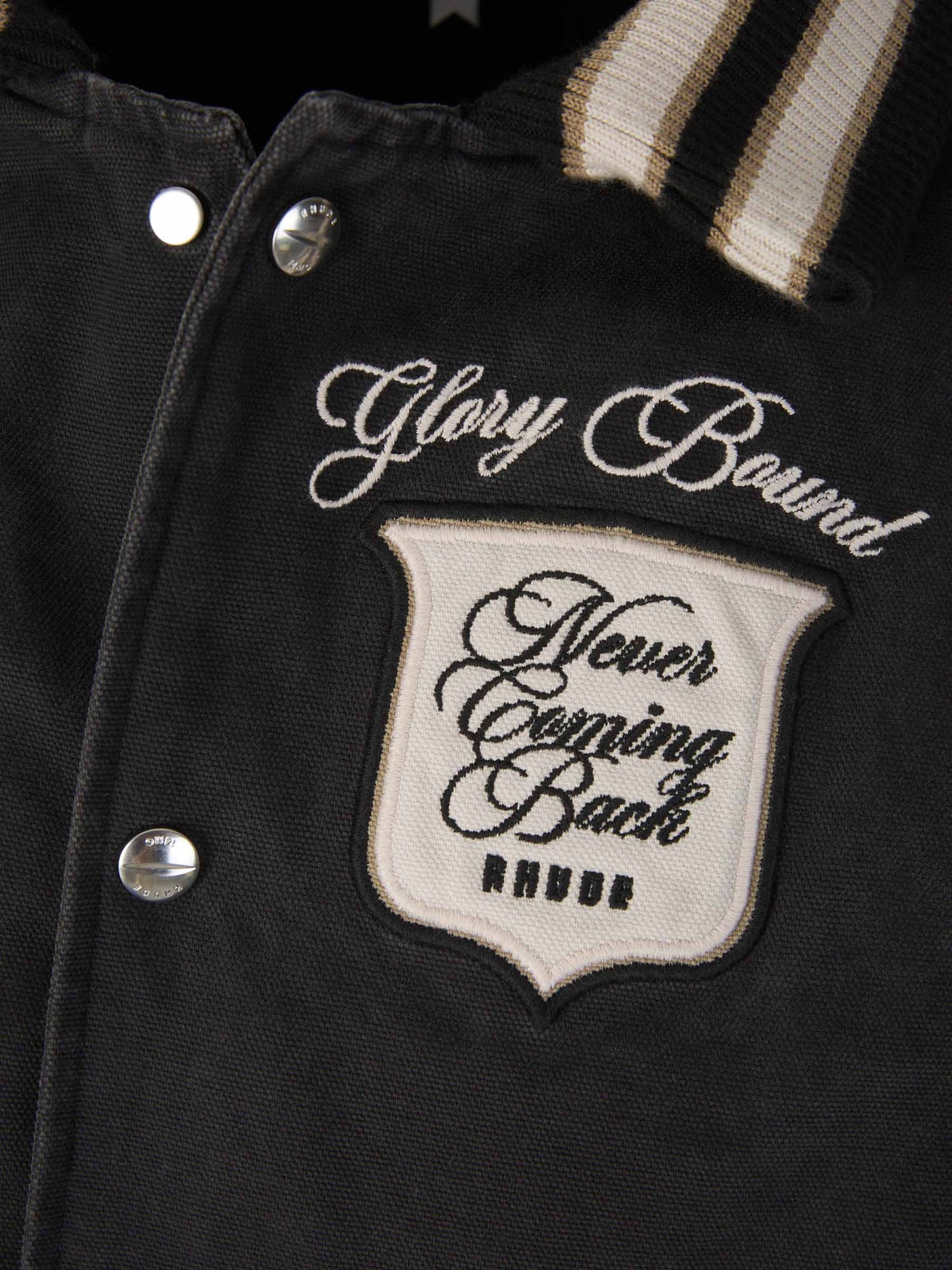 Rhude Chaqueta Washed Canvas Varsity color Negro sku 512-002071 00 - Foto 2