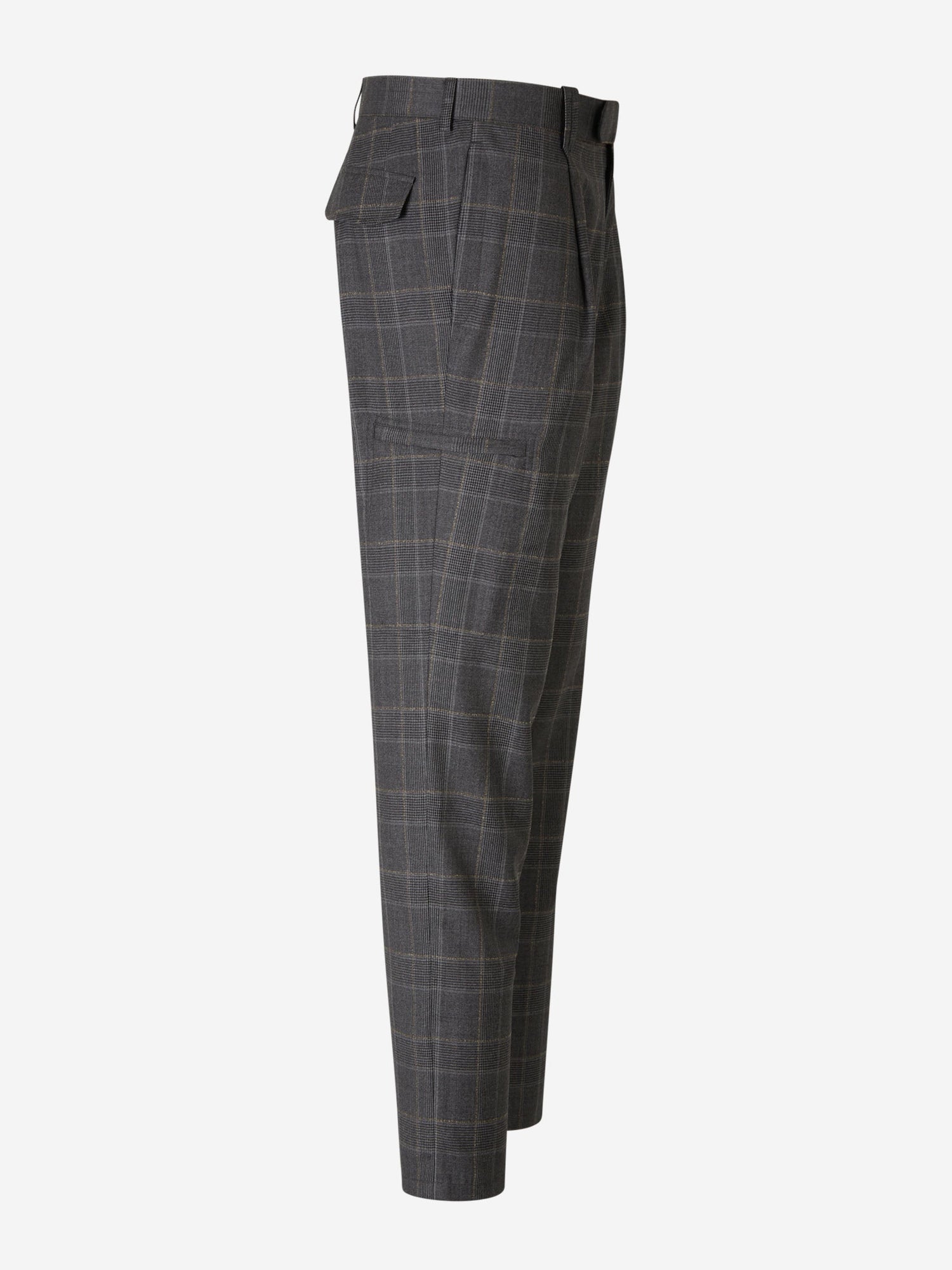 Brioni Pantalones Motivo Cuadros color Gris Piedra sku 521-002815 01 - Foto 1