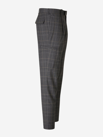 Brioni Pantalones Motivo Cuadros color Gris Piedra sku 521-002815 01 - Foto 1