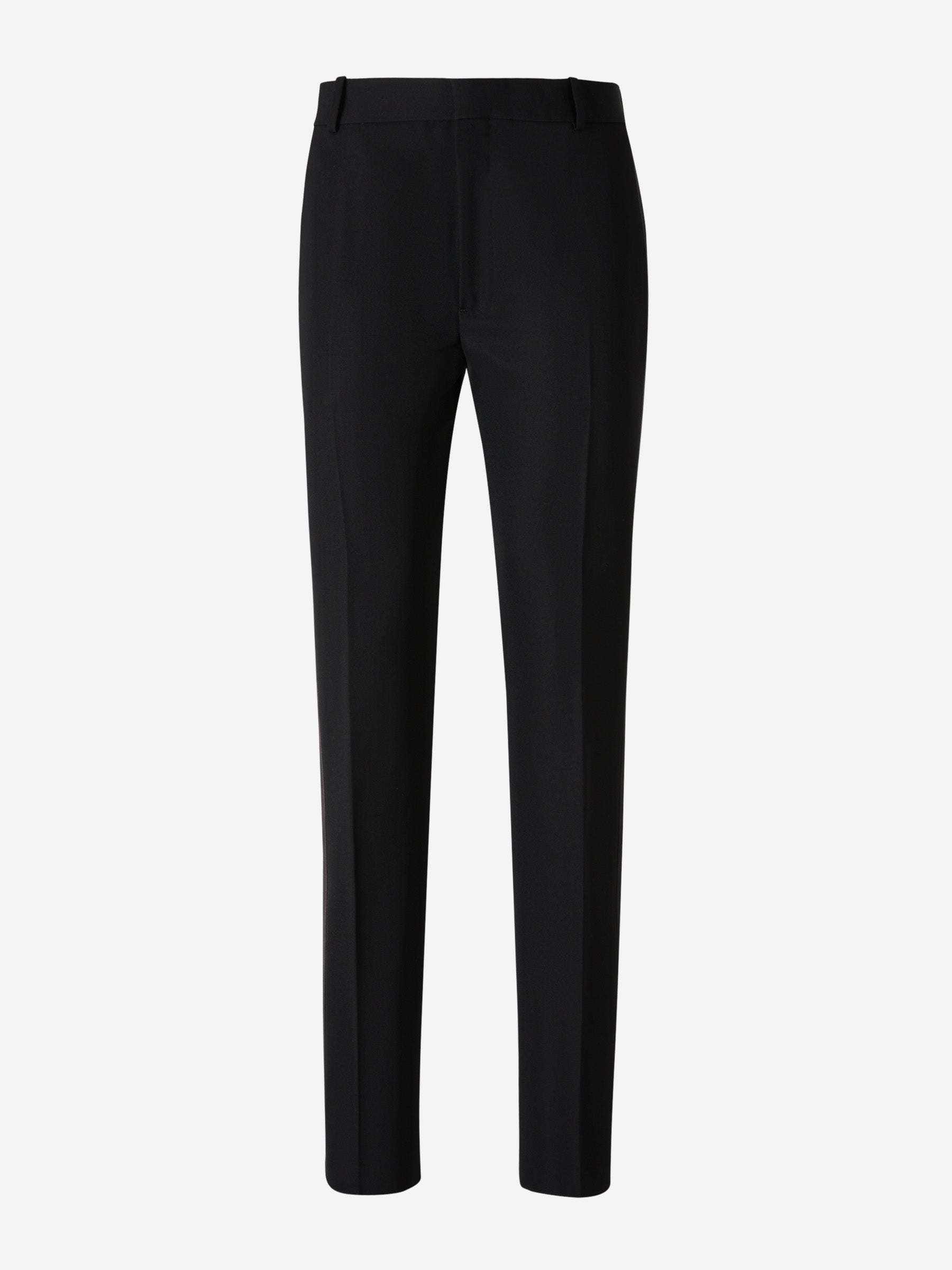 Outlet online Alexander McQueen Hombre Pantalones Franjas Lana color Negro sku 521-002897 01 - Foto 1