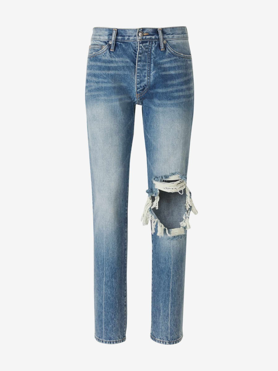 Rhude Jeans Abertura Rota color Azul Denim sku 522-002023 01 - Foto 1