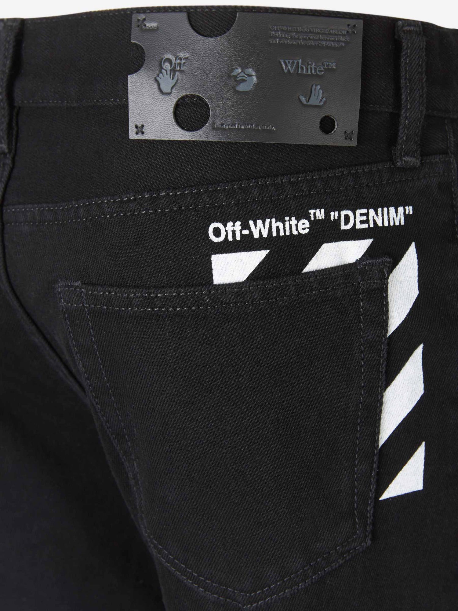 Off-White Jeans Rectos Logo color Negro sku 522-002096 01 - Foto 4