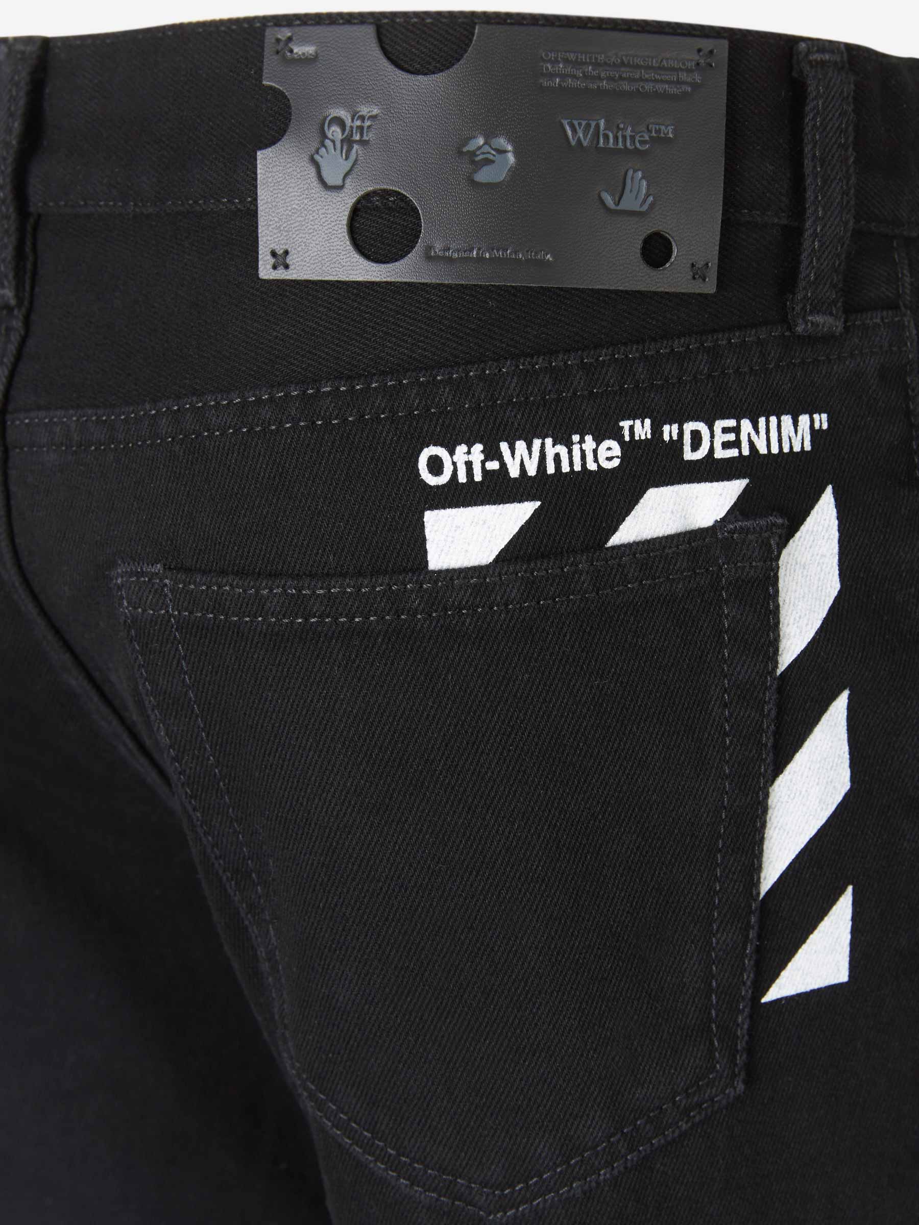 Off-White Jeans Rectos Logo color Negro sku 522-002096 01 - Foto 4