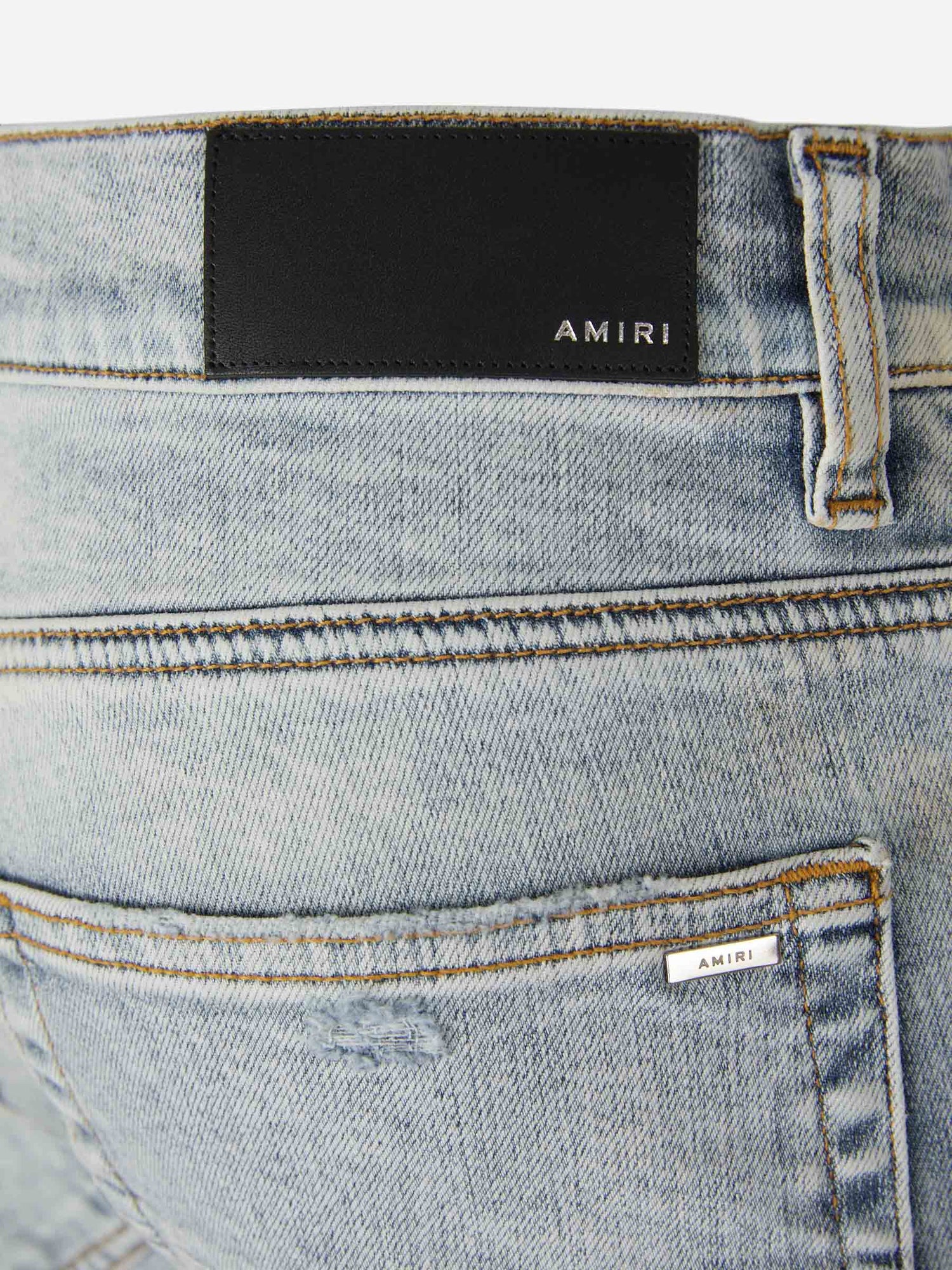 Amiri Jeans Distressed Contraste color Azul Denim sku 522-002385 01 - Foto 5