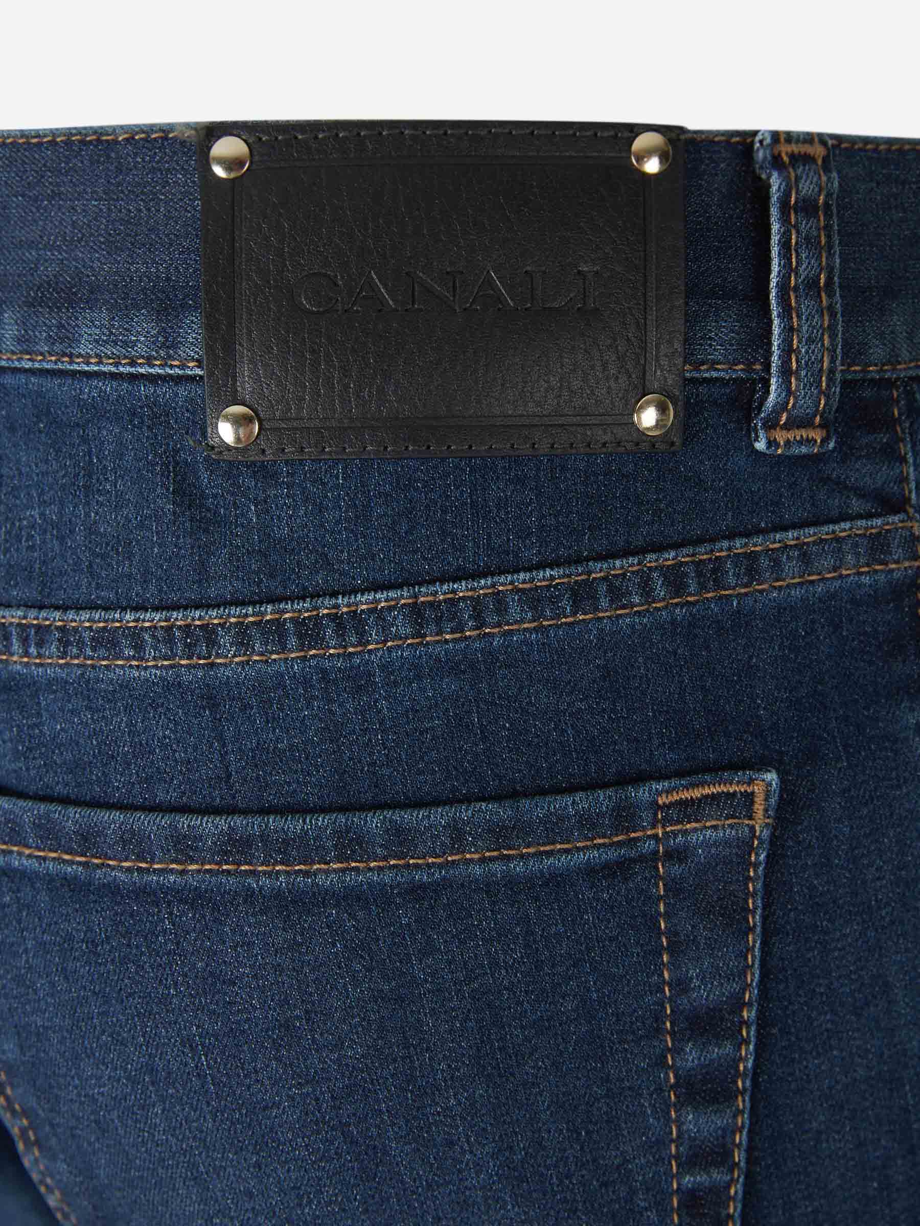 Canali Jeans Straight Algodón color Azul Marino sku 522-002466 01 - Foto 5