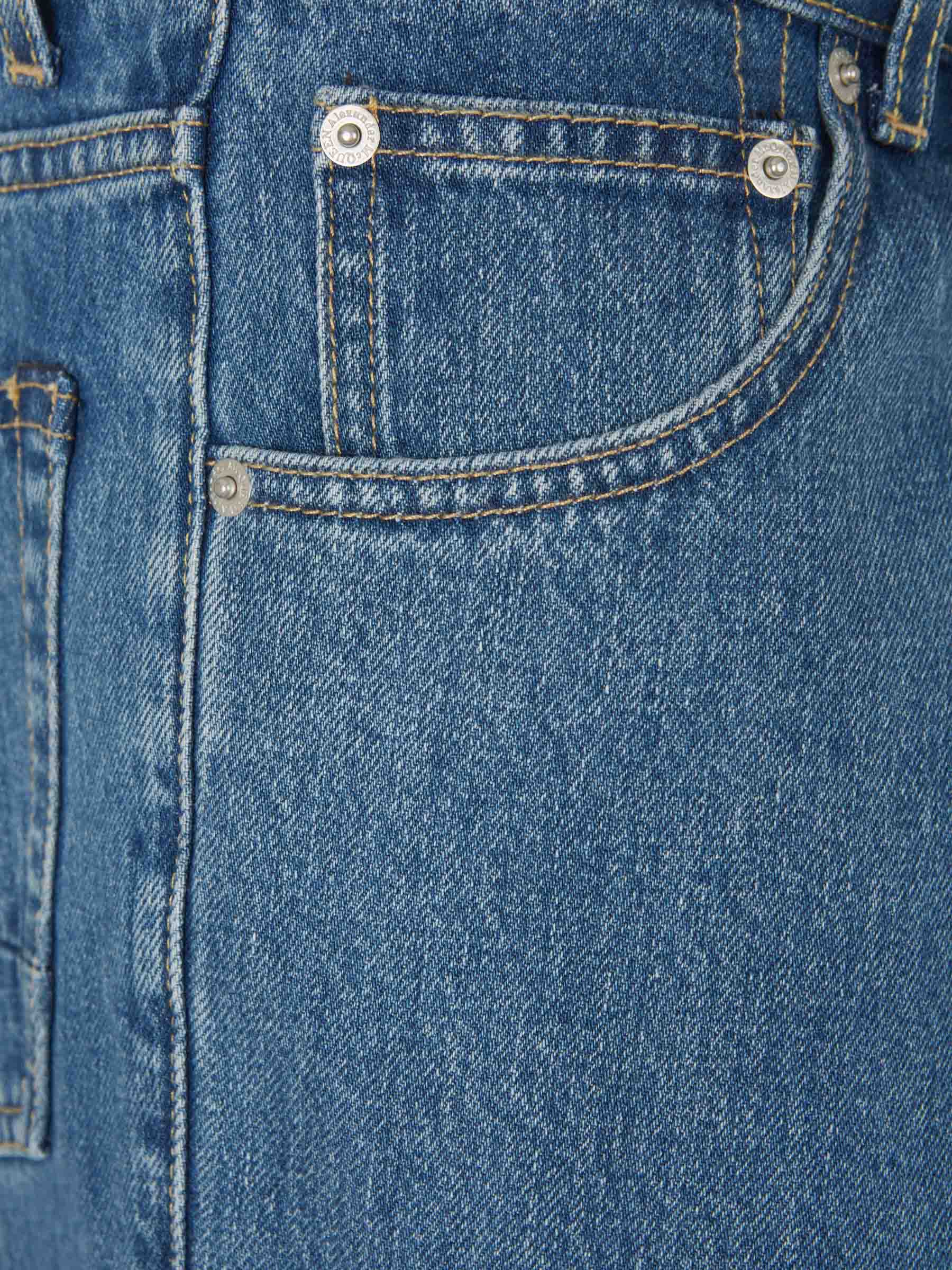 Outlet online Alexander McQueen Hombre Jeans Wide Leg Algodón color Azul Denim sku 522-002517 01 - Foto 3
