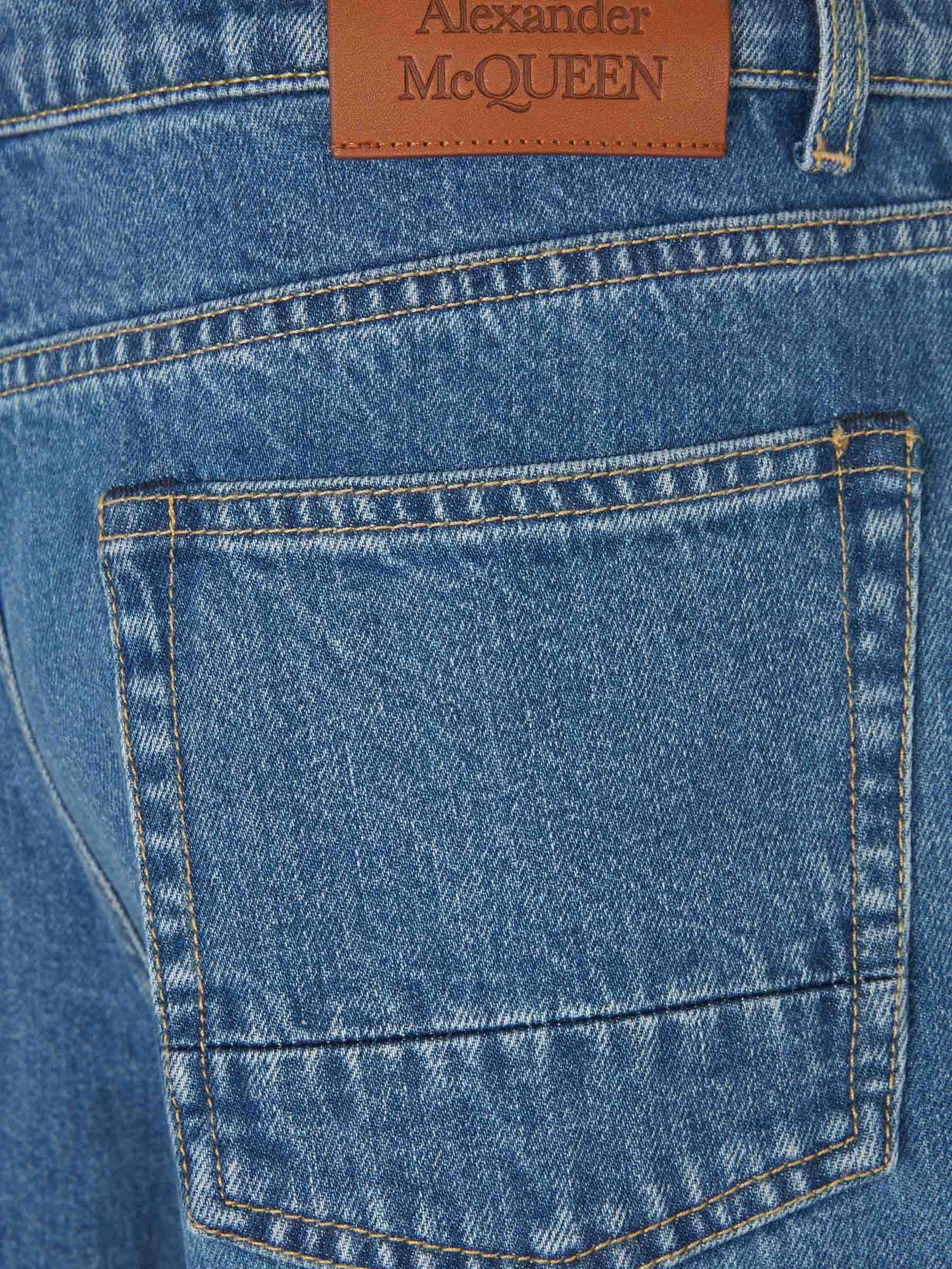 Alexander McQueen Jeans Wide Leg Algodón color Azul Denim sku 522-002517 01 - Foto 3
