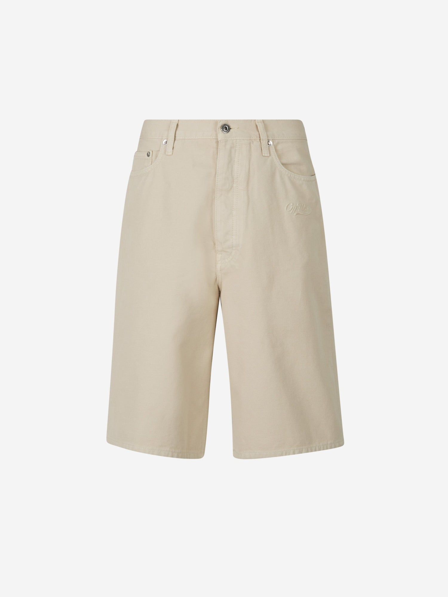 Off-White Bermudas Logo Algodón color Beis sku 523-000789 01 - Foto 1