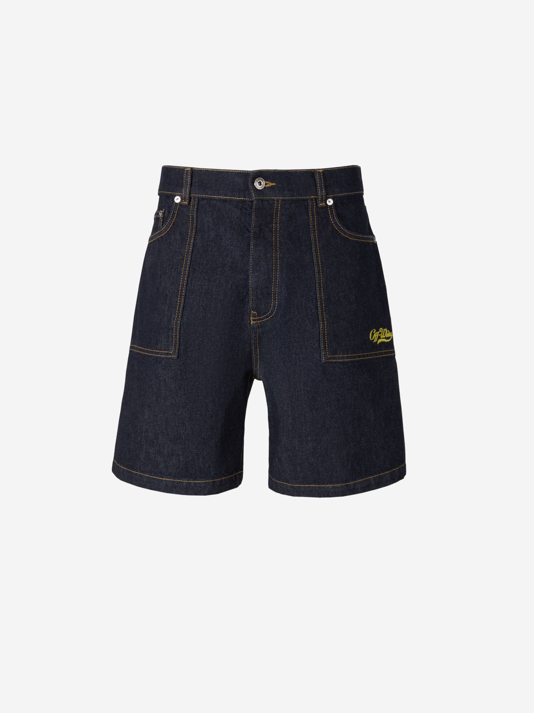 Off-White Bermudas Logo Bordado color Azul Denim sku 523-000790 01 - Foto 1