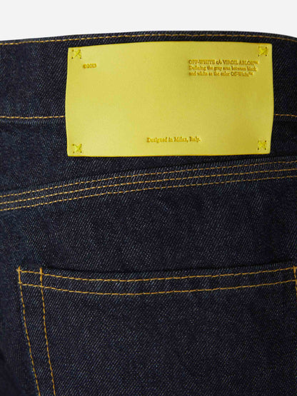 Off-White Bermudas Logo Bordado color Azul Denim sku 523-000790 01 - Foto 6