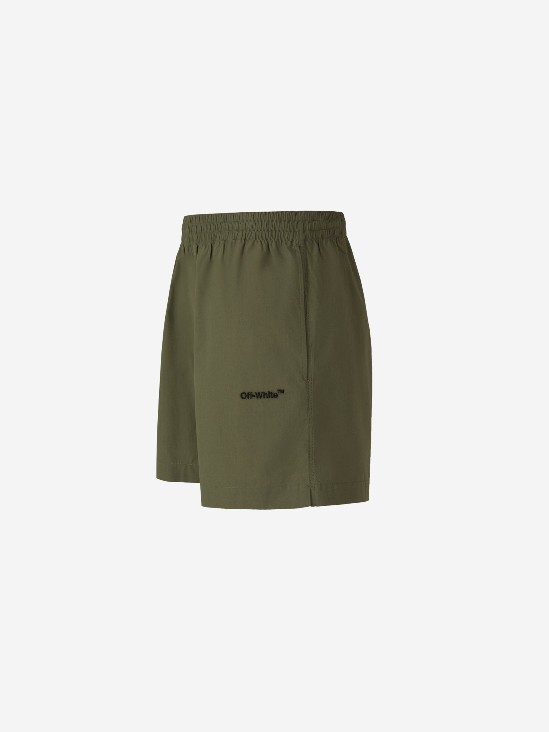 Off-White Bermudas Arrow Algodón color Verde Militar sku 523-000837 02 - Foto 7