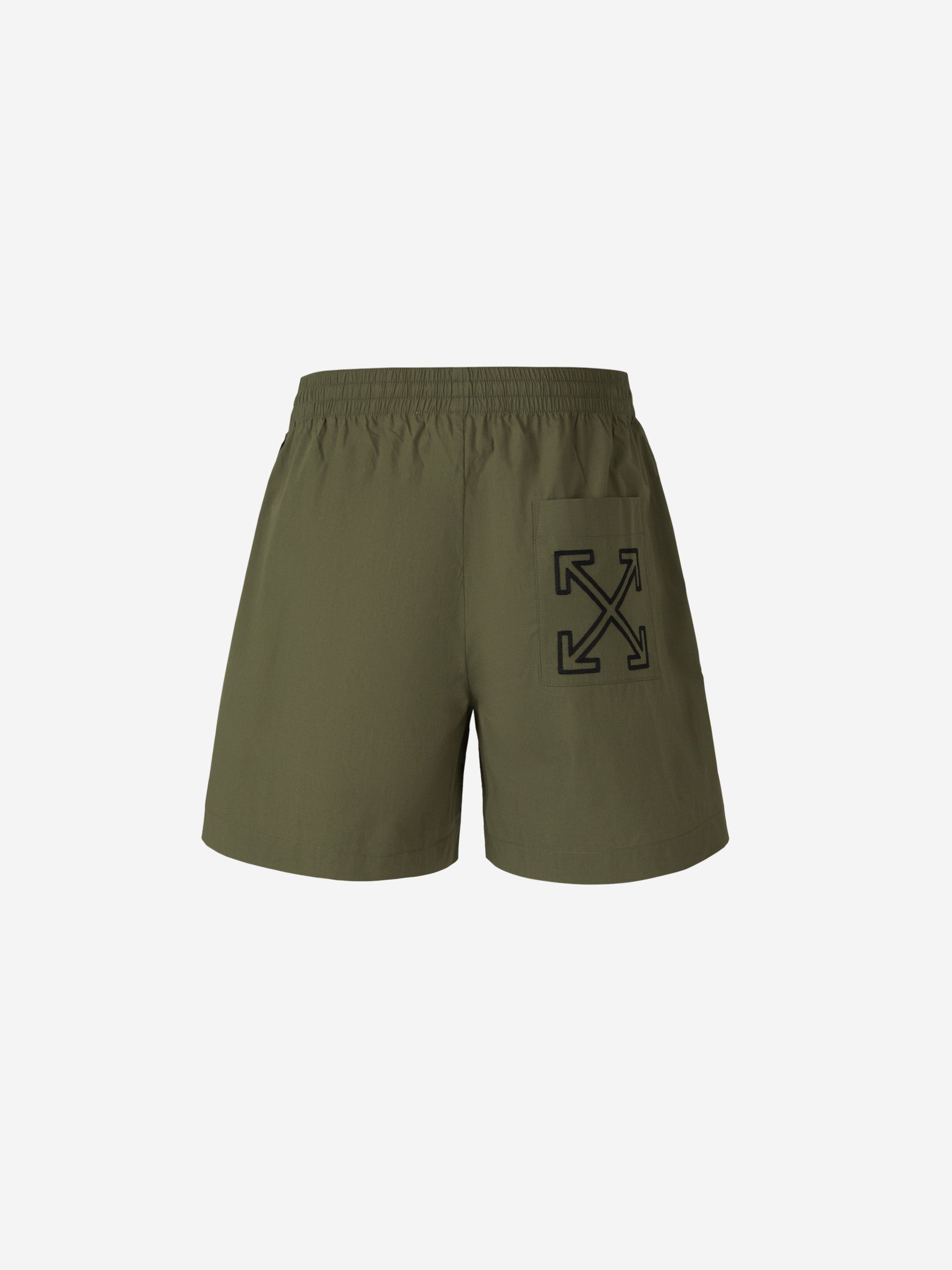 Off-White Bermudas Arrow Algodón color Verde Militar sku 523-000837 02 - Foto 8