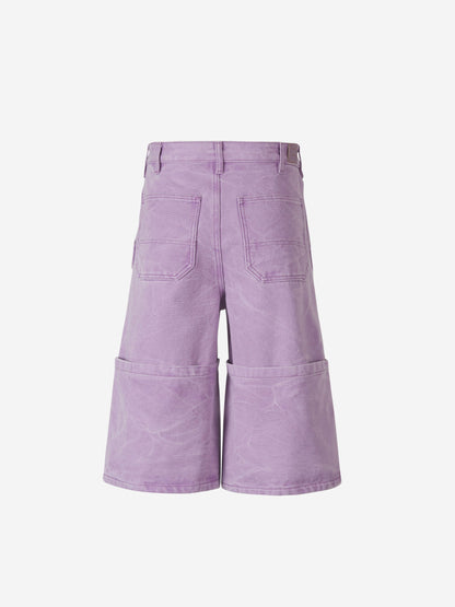 Acne Studios Face Bermudas Lona Algodón color Lila sku 523-000854 01 - Foto 2