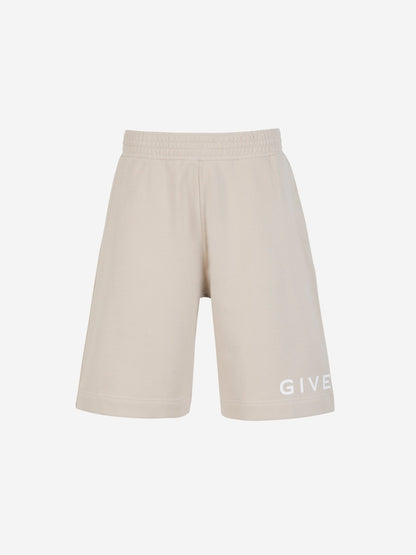 Givenchy Bermudas Logo Algodón color Crema sku 523-000856 01 - Foto 1