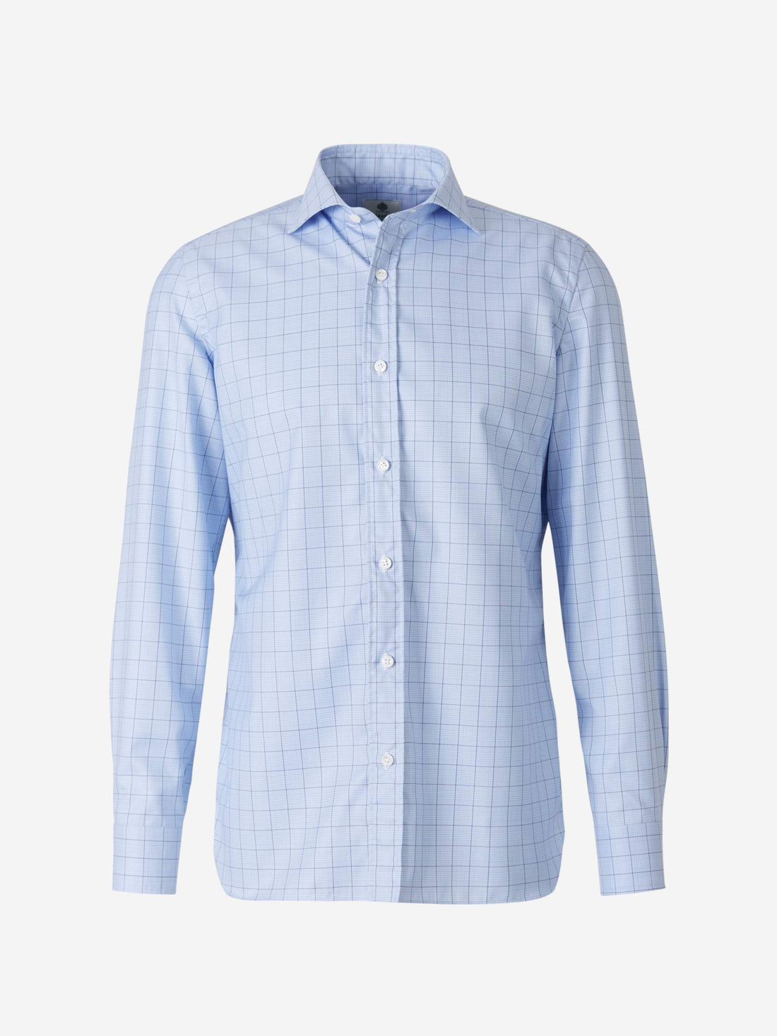 Borrelli Camisa Motivo Cuadros Algodón color Azul Cielo sku 531-005462 01 - Foto 1