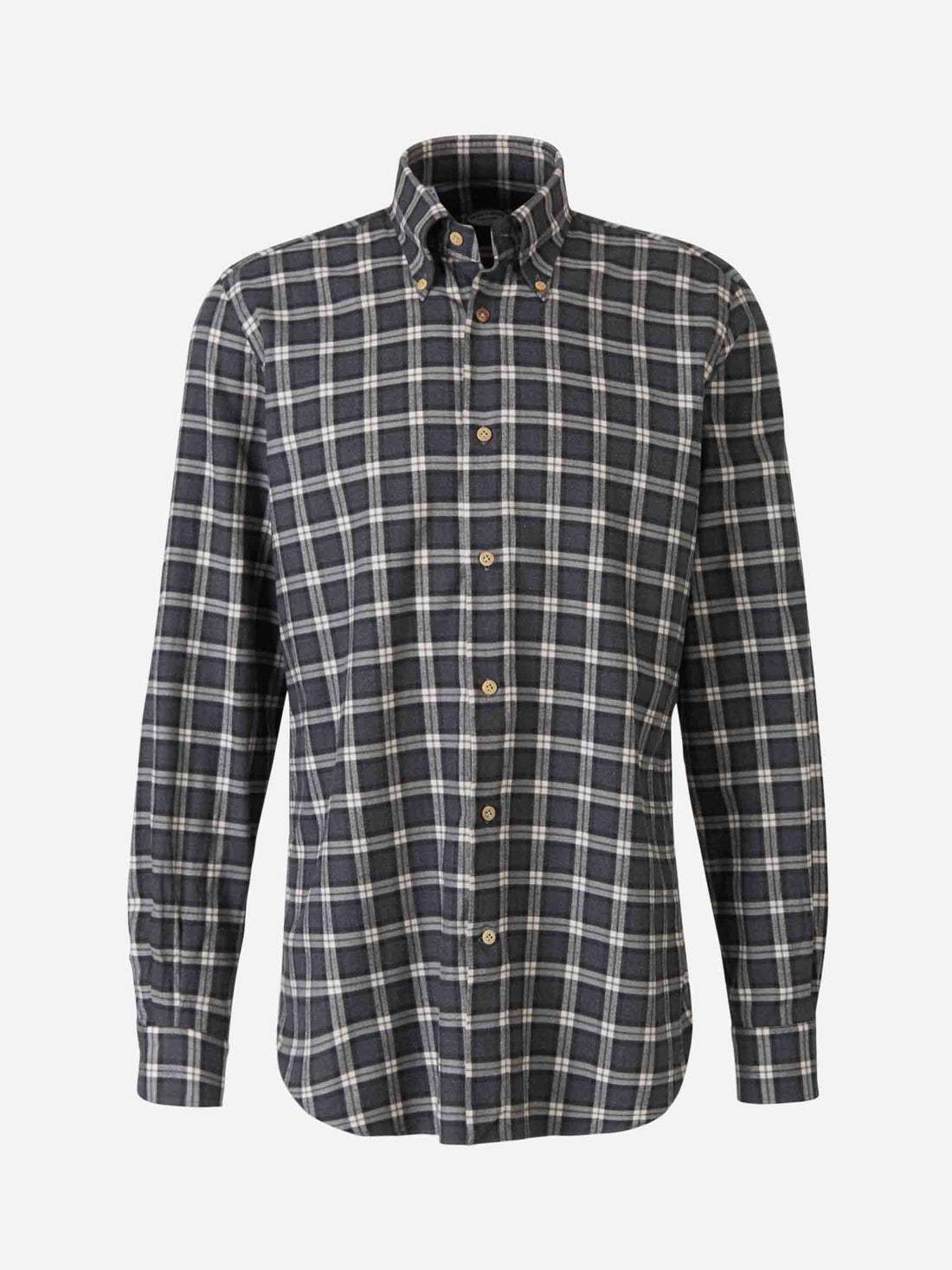 Vincenzo di Ruggiero Camisa Cuadros Algodón color Gris Oscuro sku 531-005469 01 - Foto 1