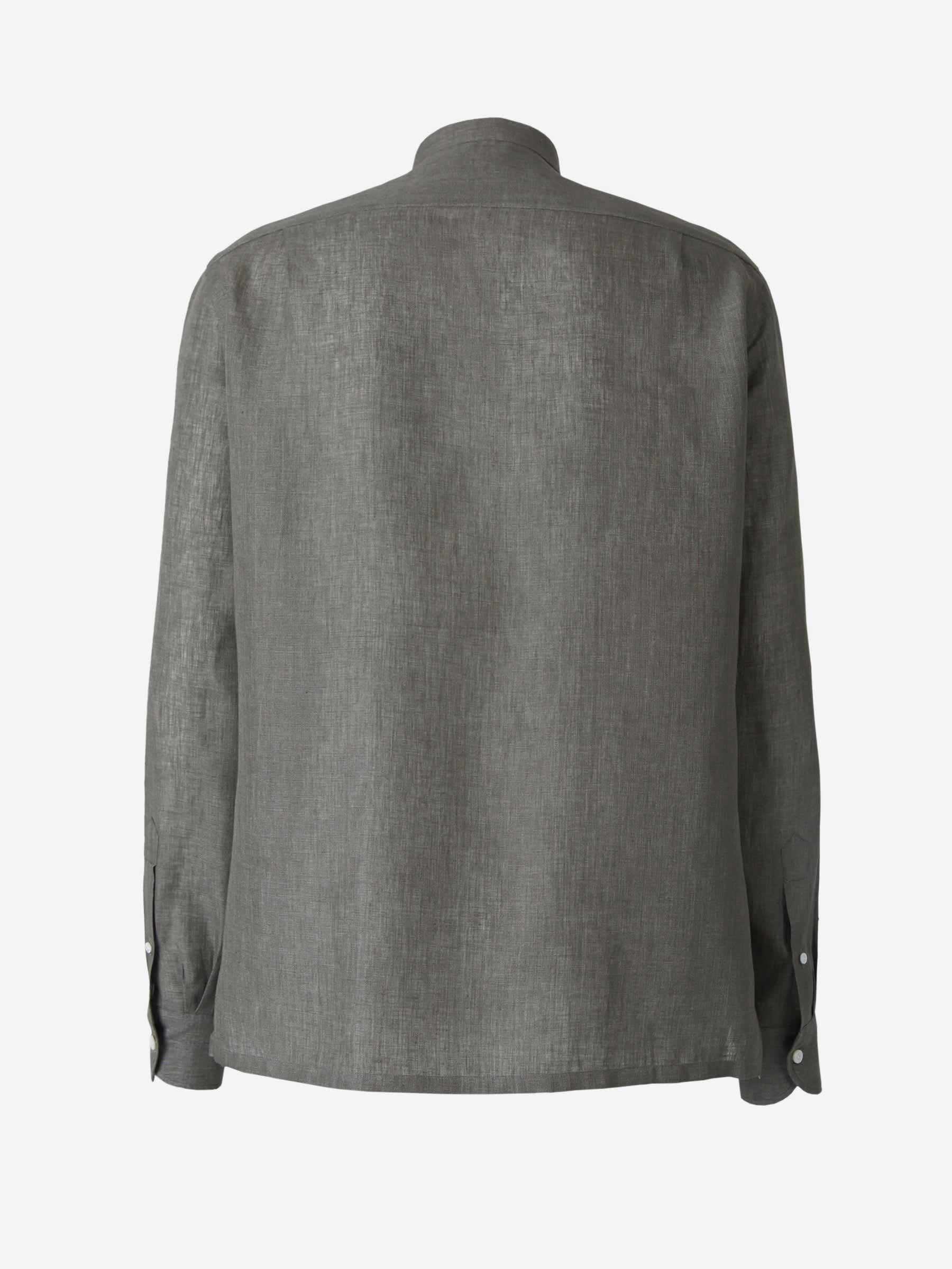 Borrelli Camisa Royal Lino color Gris sku 531-005494 01 - Foto 2