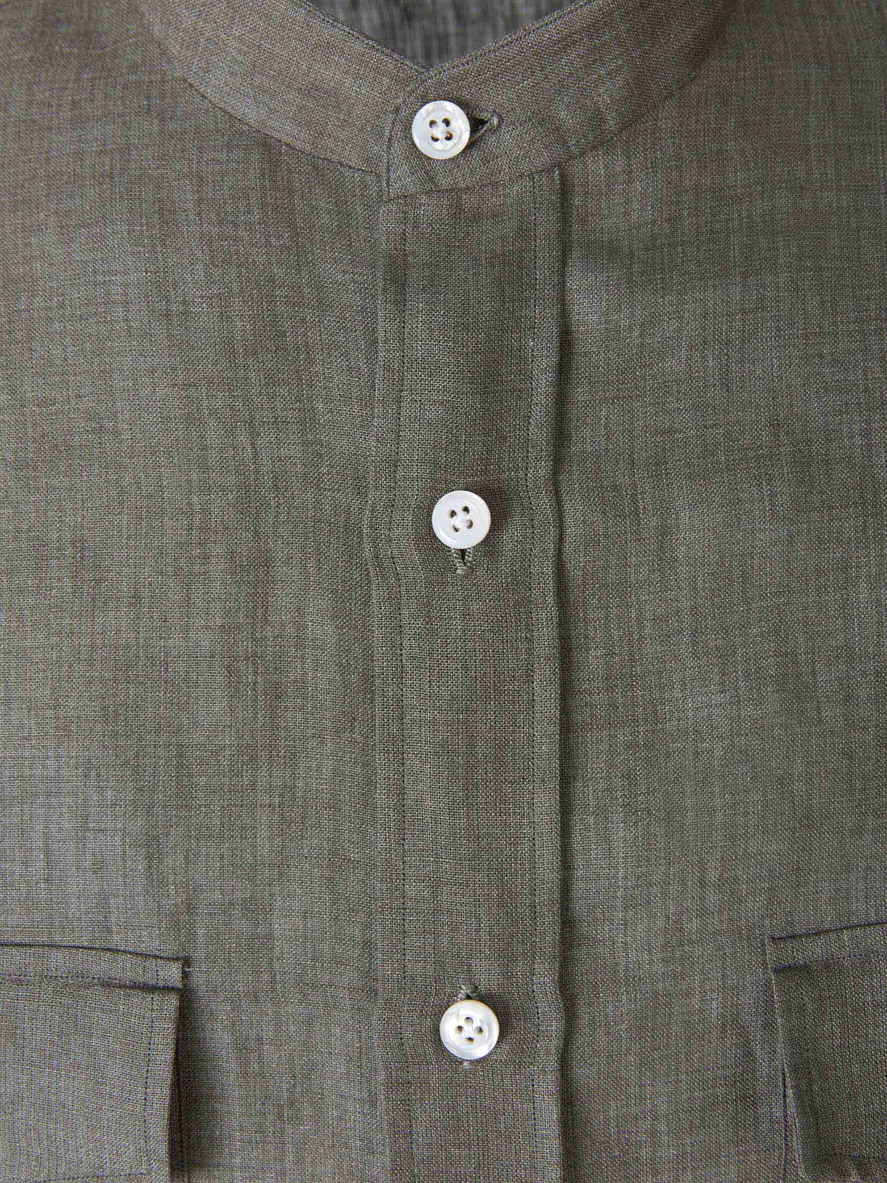 Borrelli Camisa Royal Lino color Gris sku 531-005494 01 - Foto 3