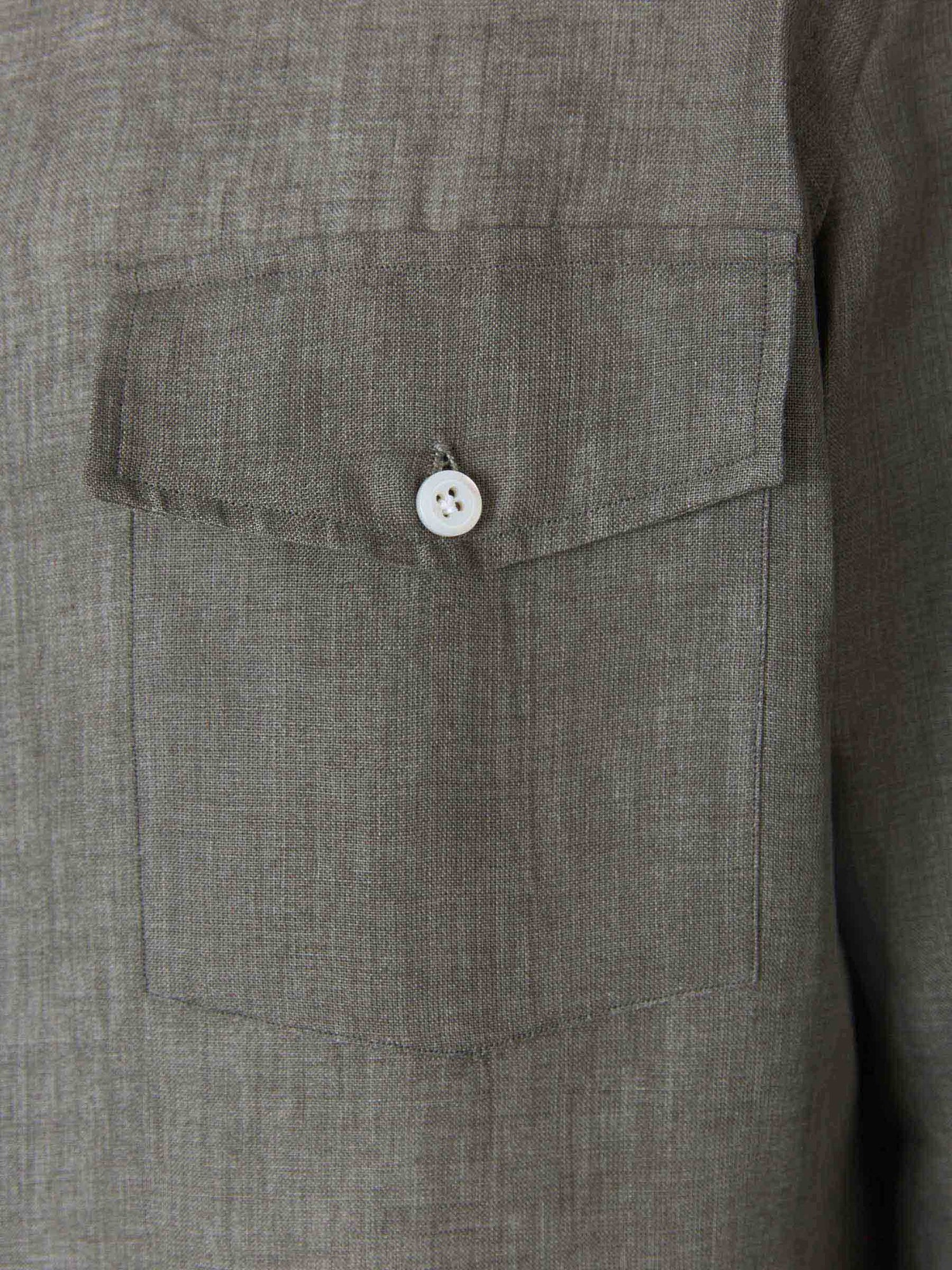 Borrelli Camisa Royal Lino color Gris sku 531-005494 01 - Foto 4