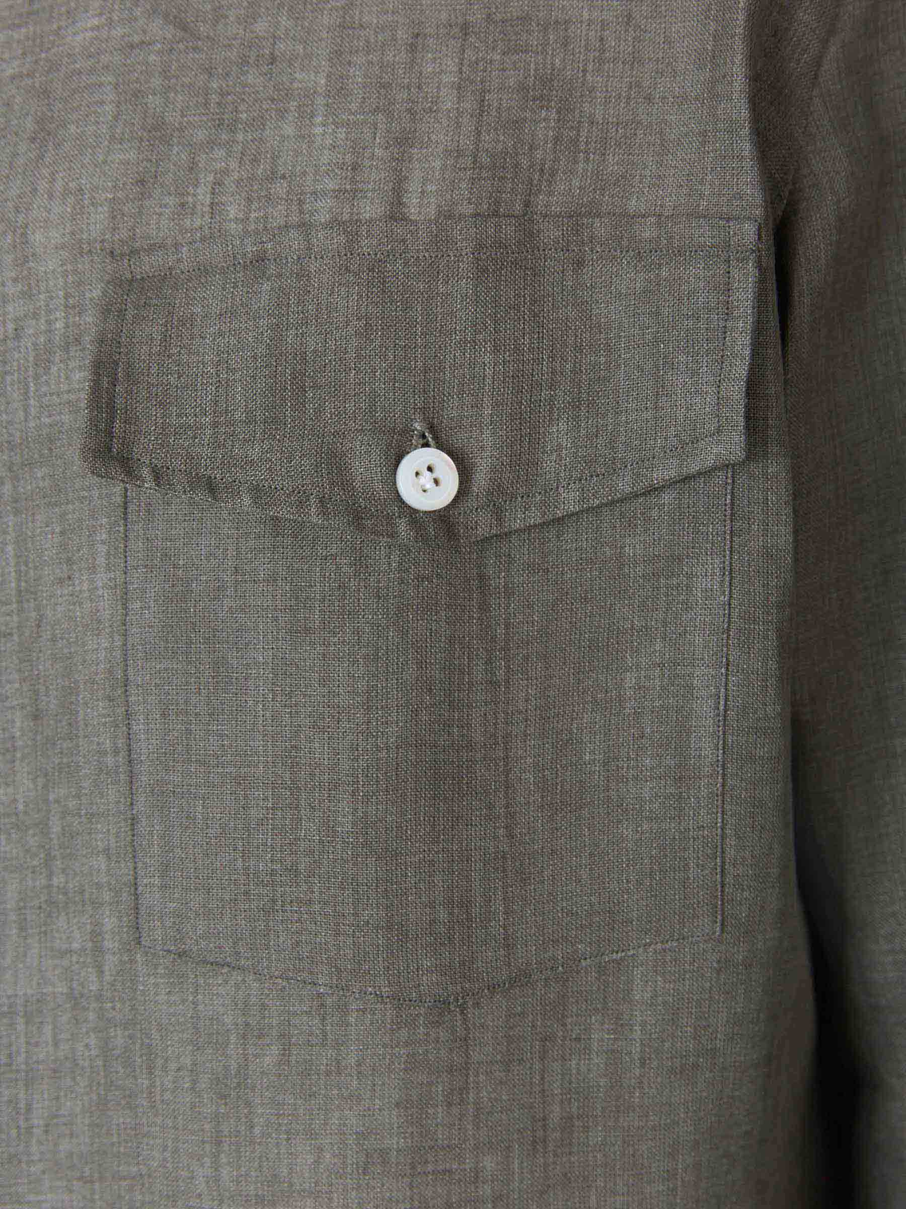 Borrelli Camisa Royal Lino color Gris sku 531-005494 01 - Foto 4