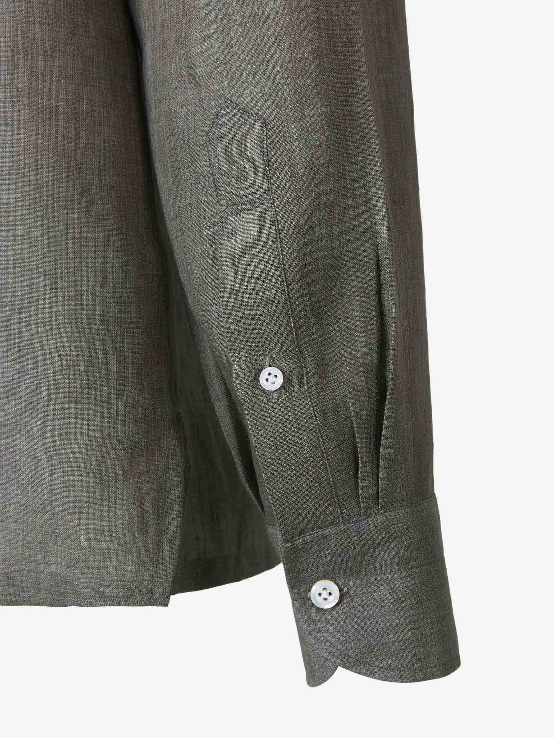 Borrelli Camisa Royal Lino color Gris sku 531-005494 01 - Foto 5