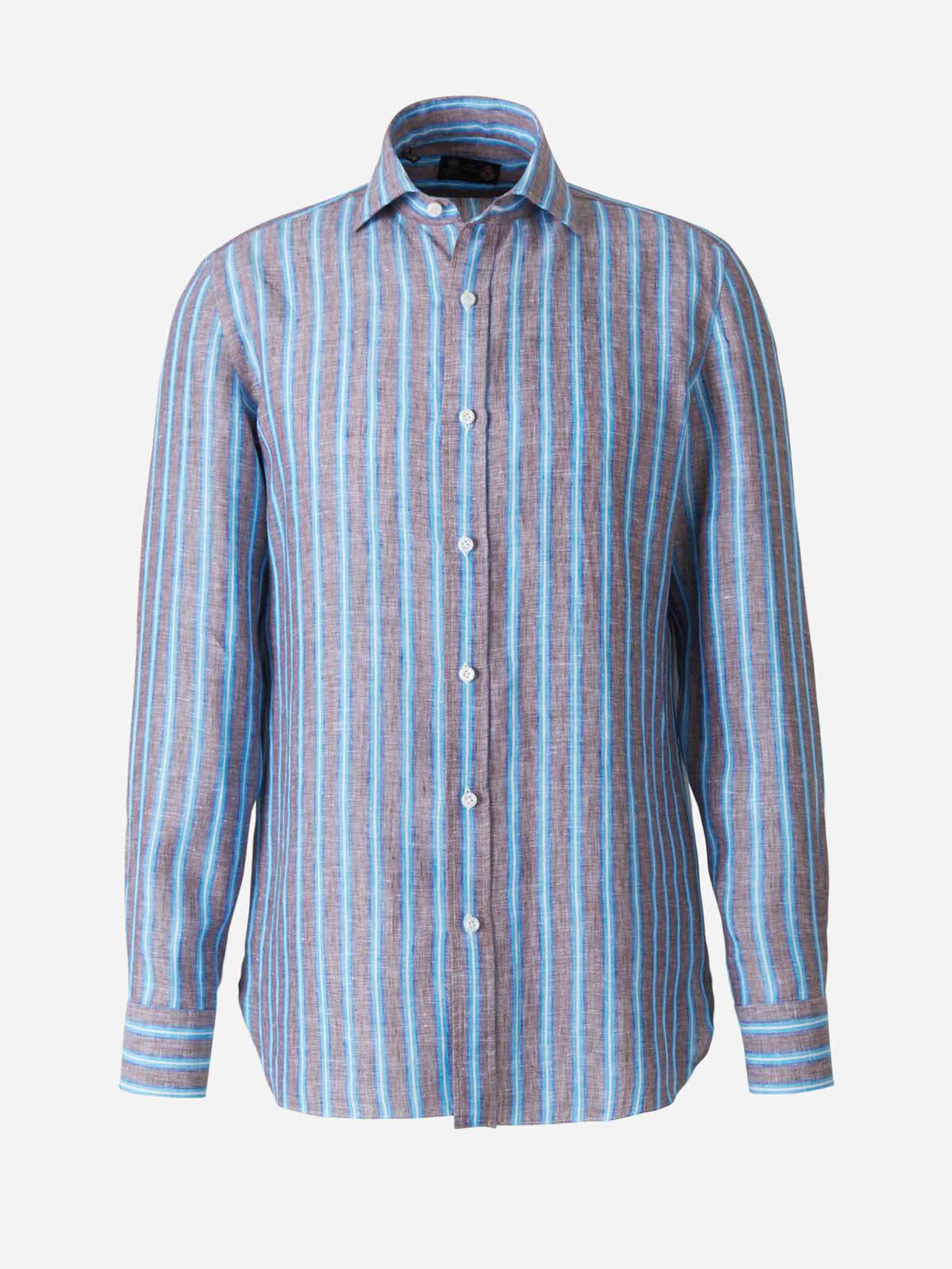 Borrelli Camisa Motivo Rayas Lino color Azul sku 531-005498 01 - Foto 1