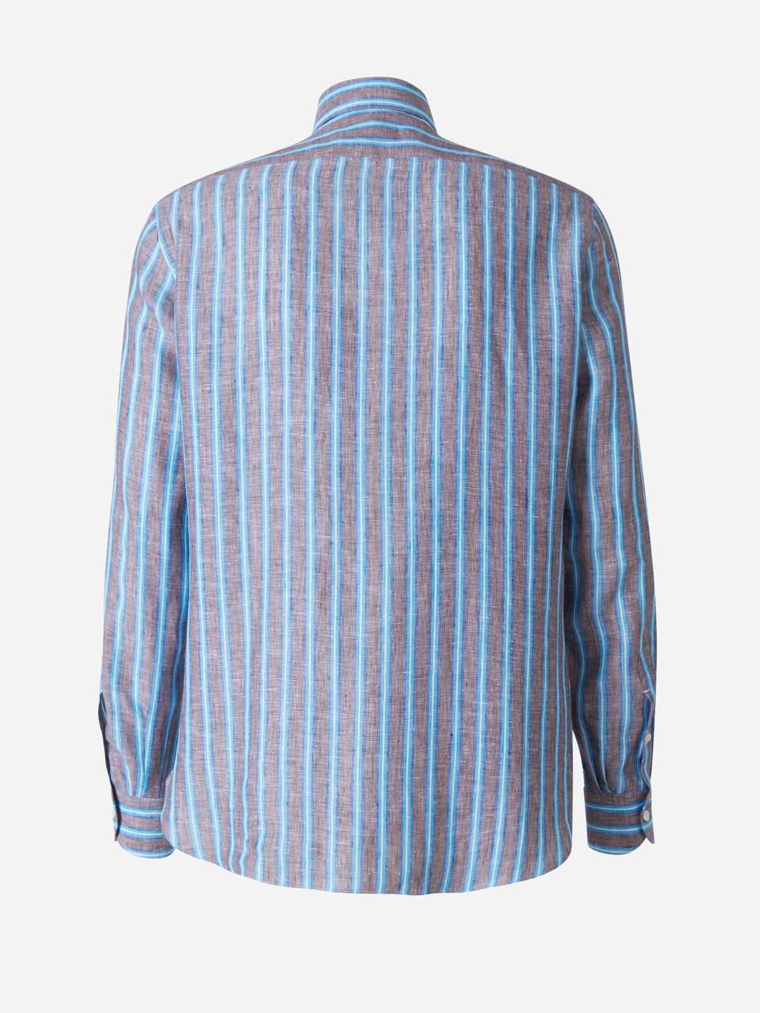 Borrelli Camisa Motivo Rayas Lino color Azul sku 531-005498 01 - Foto 2