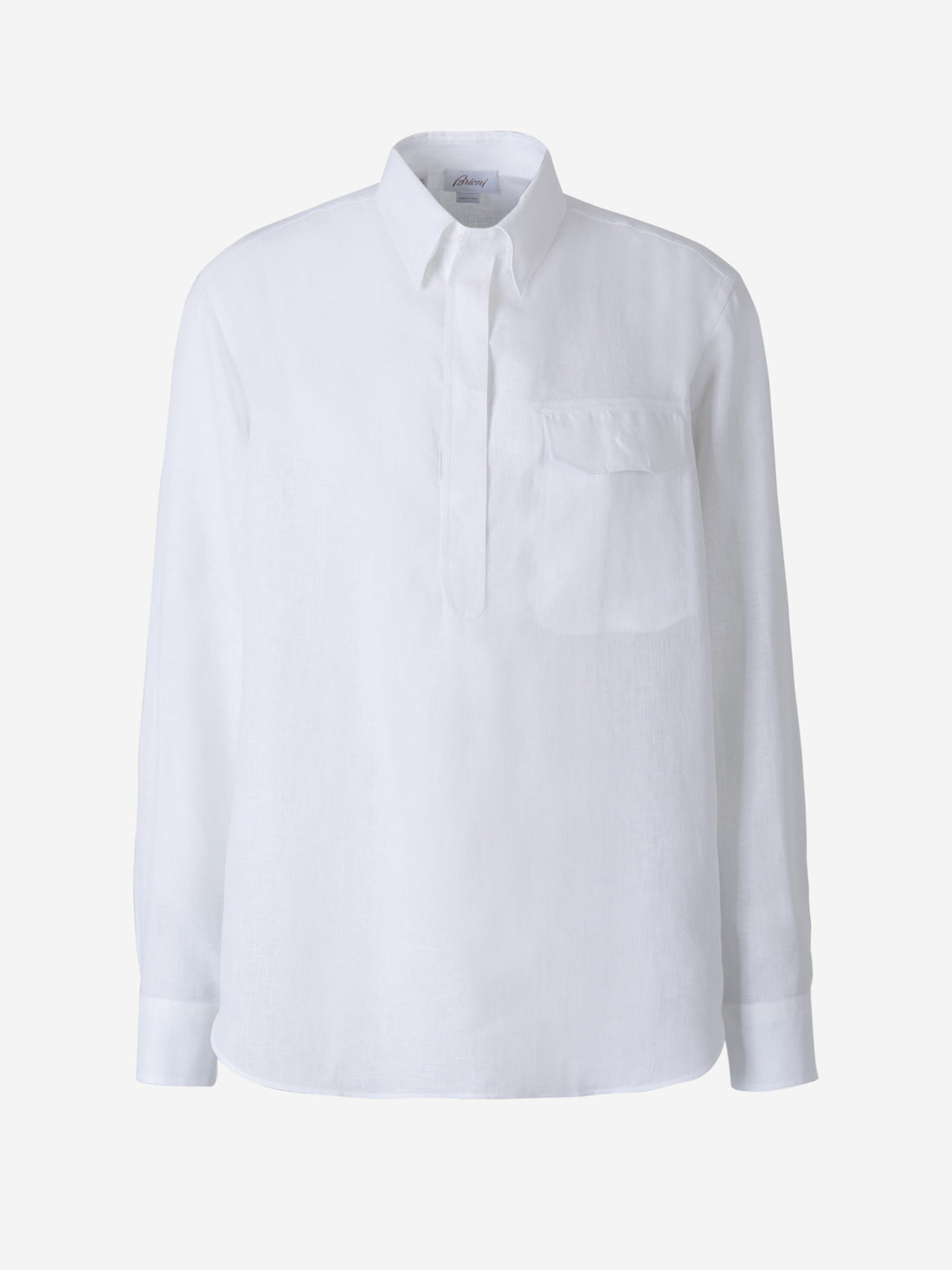 Brioni Camisa Bolsillo Lino color Blanco sku 531-005508 01 - Foto 1