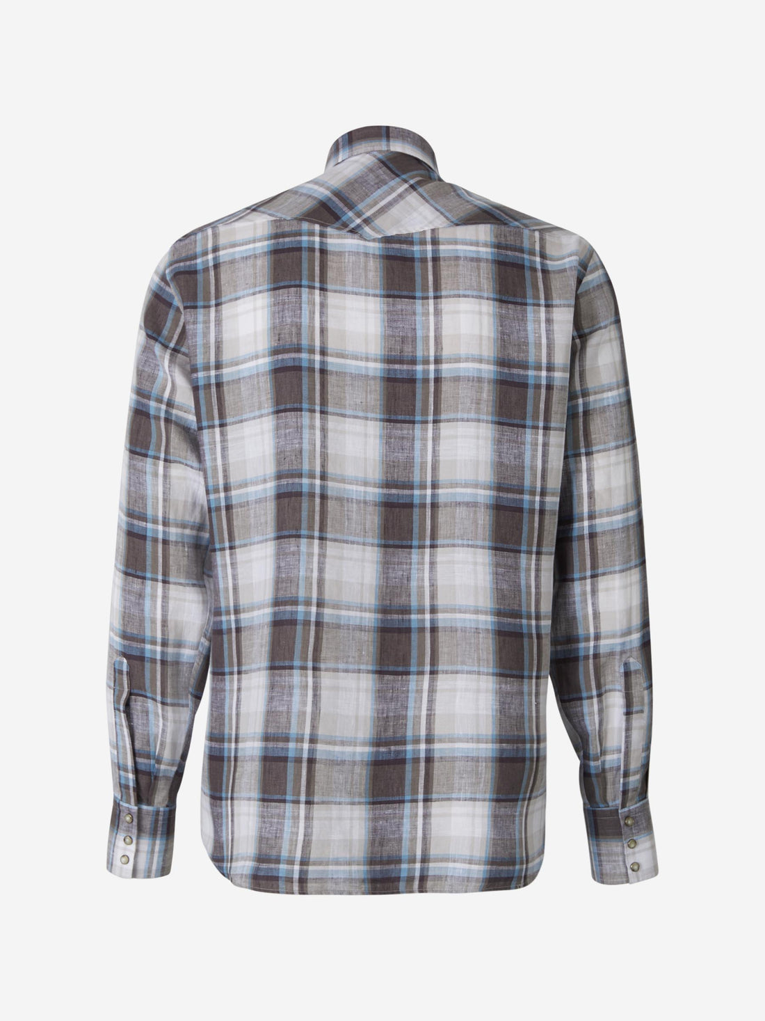 Lardini Camisa Motivo Cuadros color Gris Claro sku 531-005521 01 - Foto 2