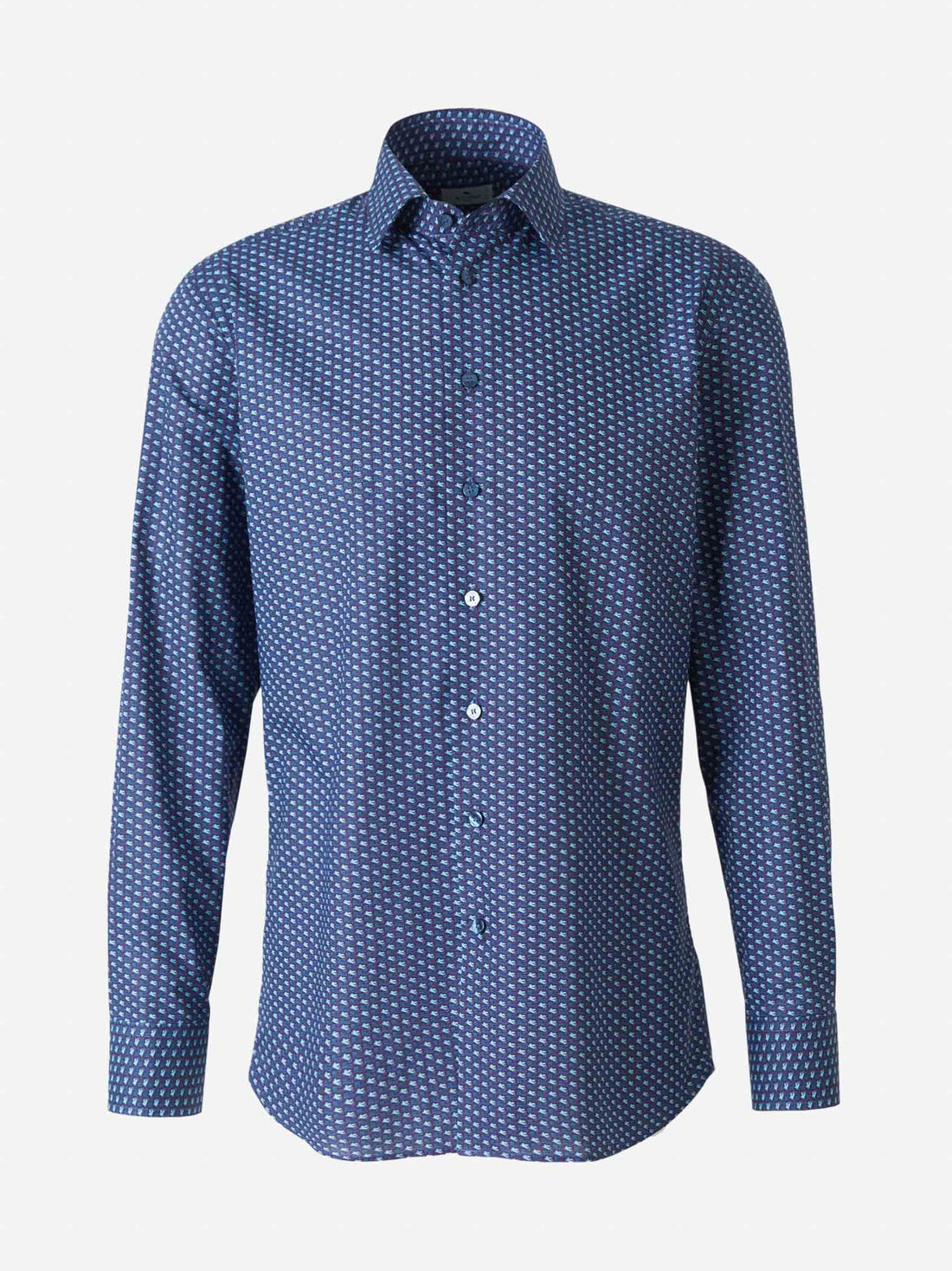 Etro Camisa Monograma Algodón color Azul Noche sku 531-005531 01 - Foto 1